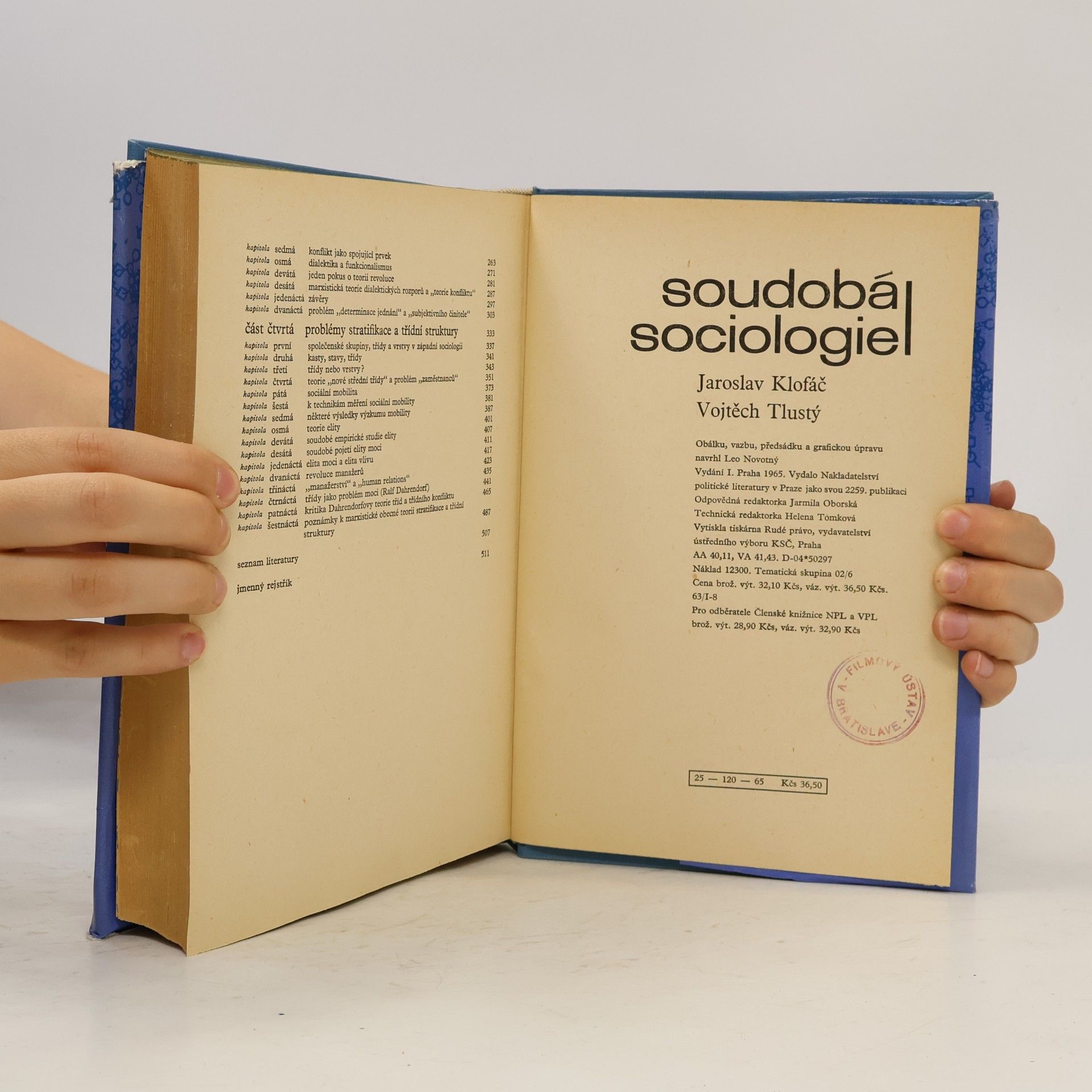 Tustý Vojtěch Klofáč Jaroslav Soudobá sociologie I.