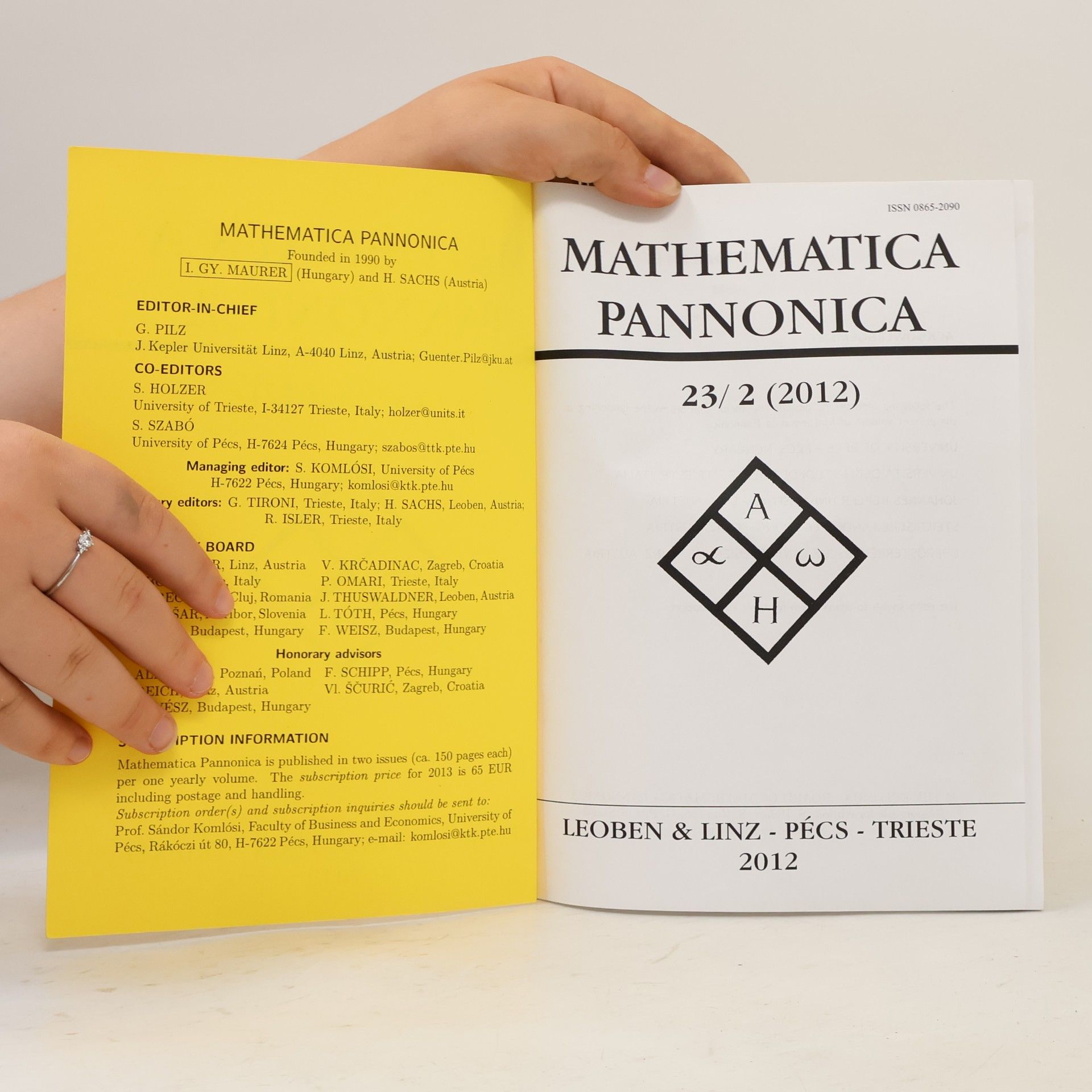 Kolektiv autorů Mathematica Pannonica 23/2