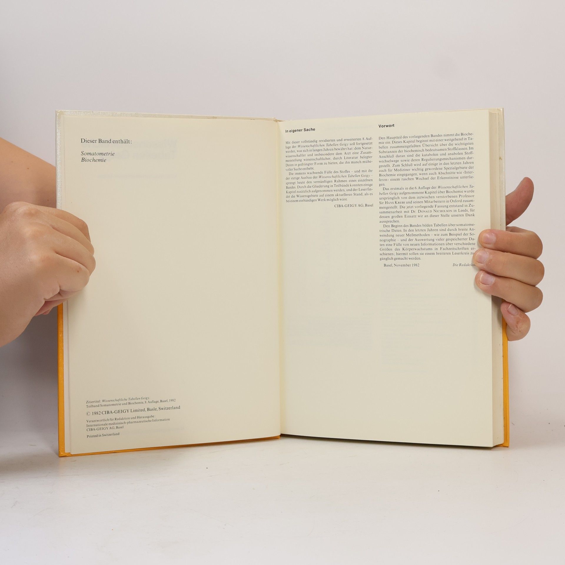 Autorenkollektiv Wissenschafliche Tabellen Geigy. Somatometrie, Biochemie