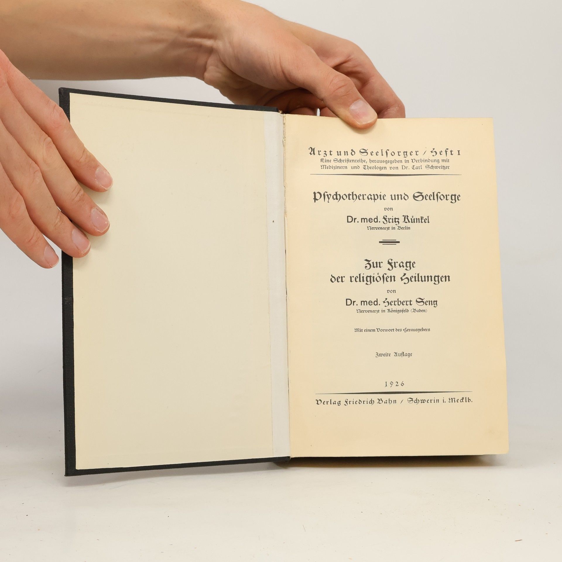 Fritz Runkel  Psychotherapie und Seelsorge