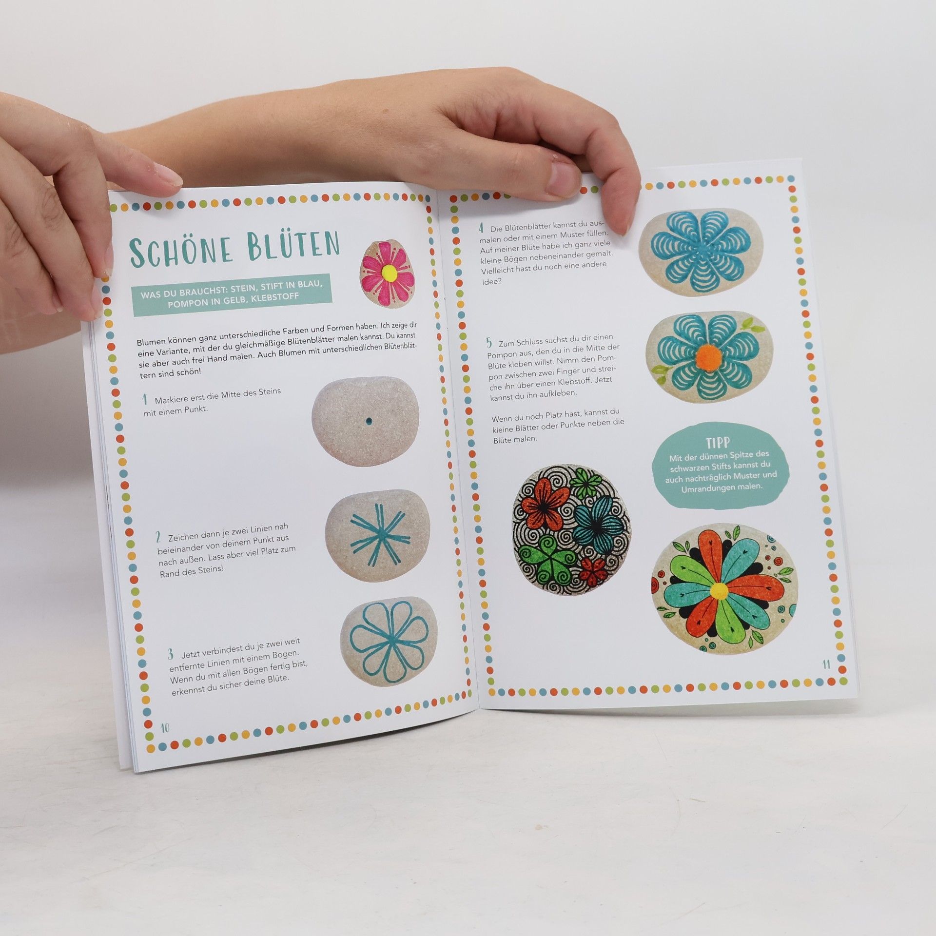 Ludmila Blum Kreativ-Set: Steine bemalen Kids mit Wackelaugen, Pompons, Anleitungsbuch & Material