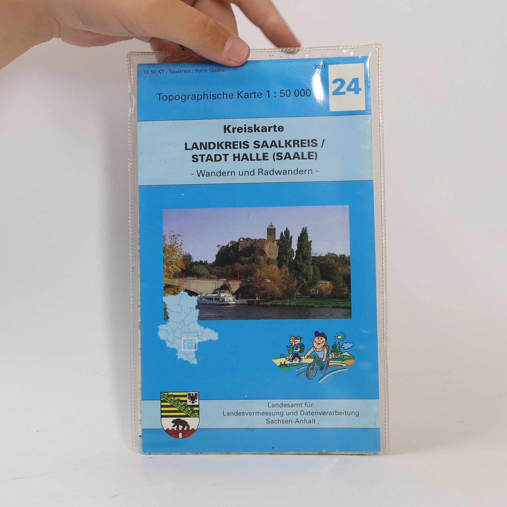 Landesamt f
r Landesvermessung und Datenverarbeitung Sachsen-Anhalt Landkreis Saalkreis /Stadt Halle (Saale): Kreiskarte 1:50000 - Ausgabe mit Wander- und Radwanderwegen