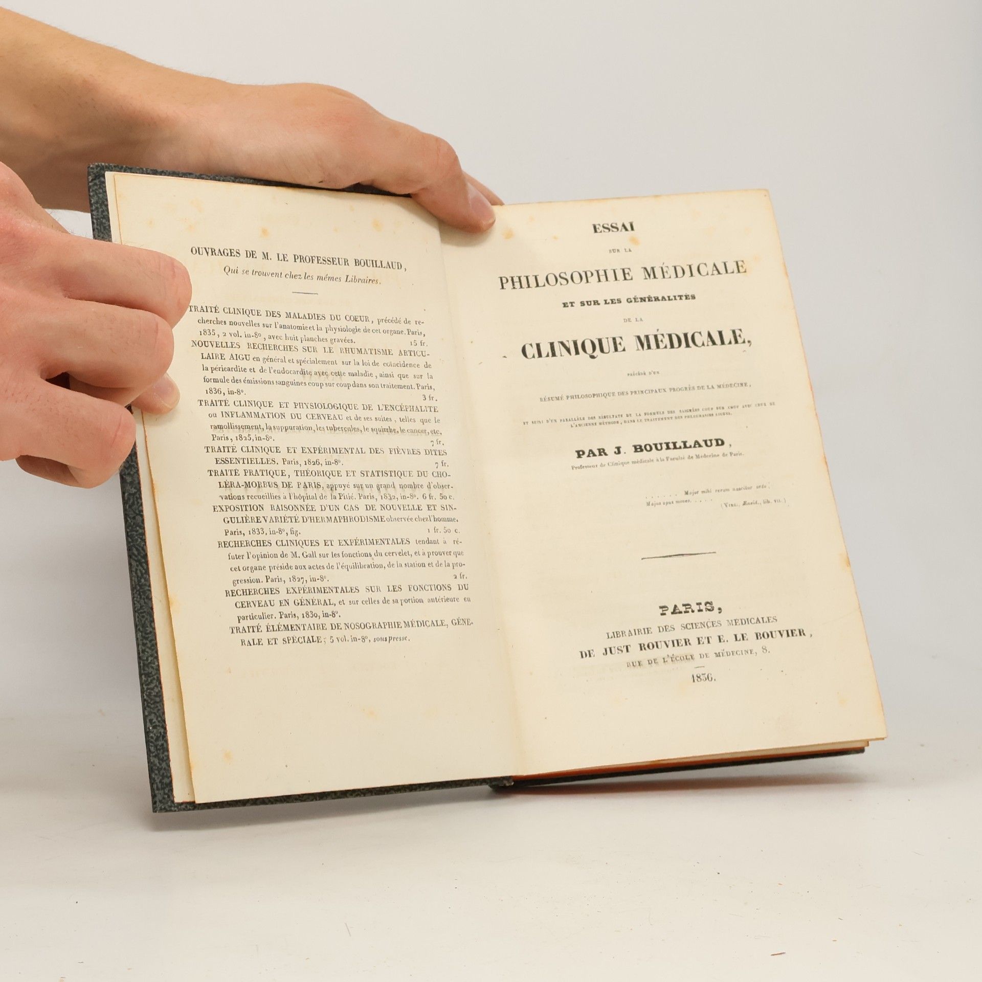 Jean Bouillaud Essai sur la philosophie médicale et sur les généralités de la clinique médicale
