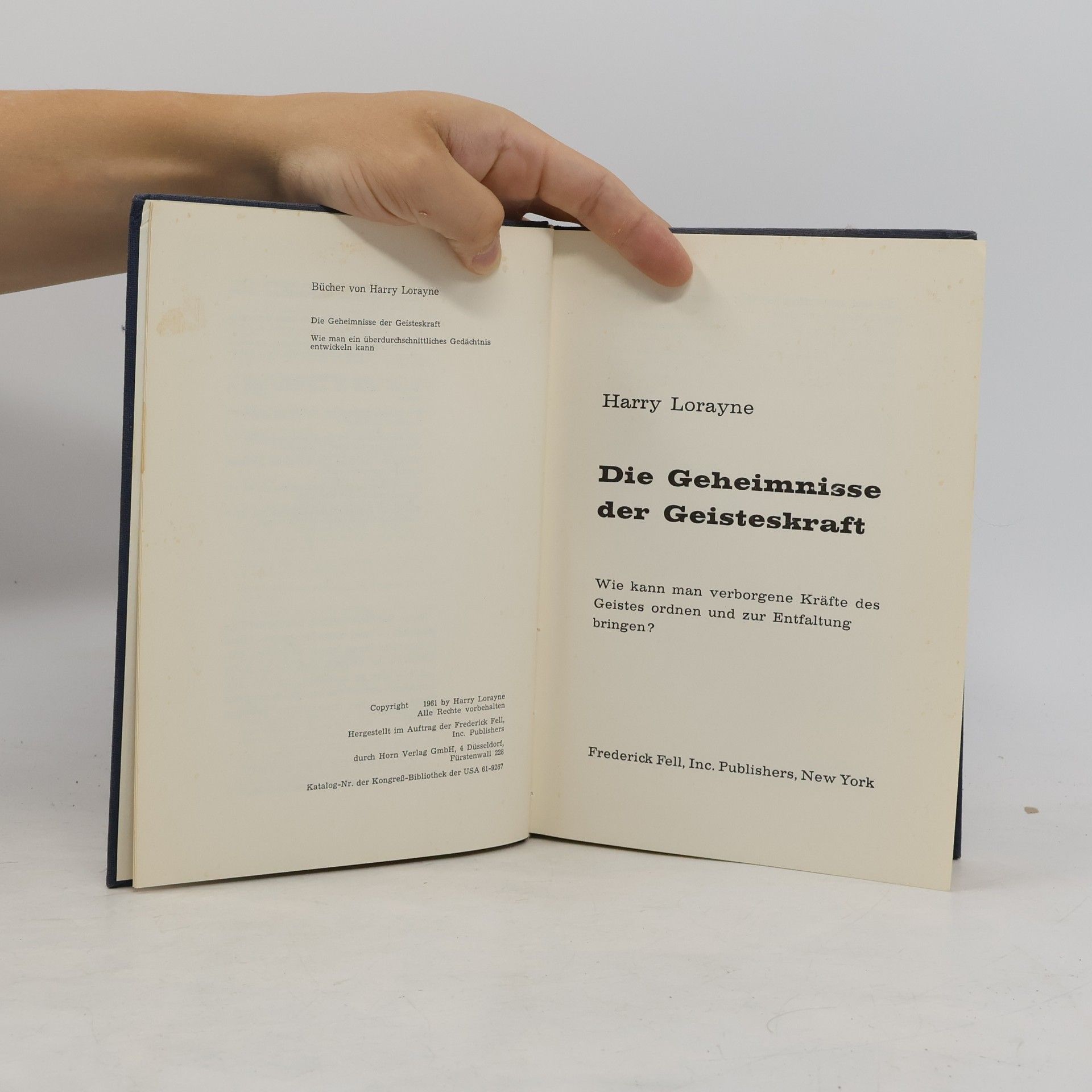 Harry Lorayne Die Geheimnisse der Geisteskraft