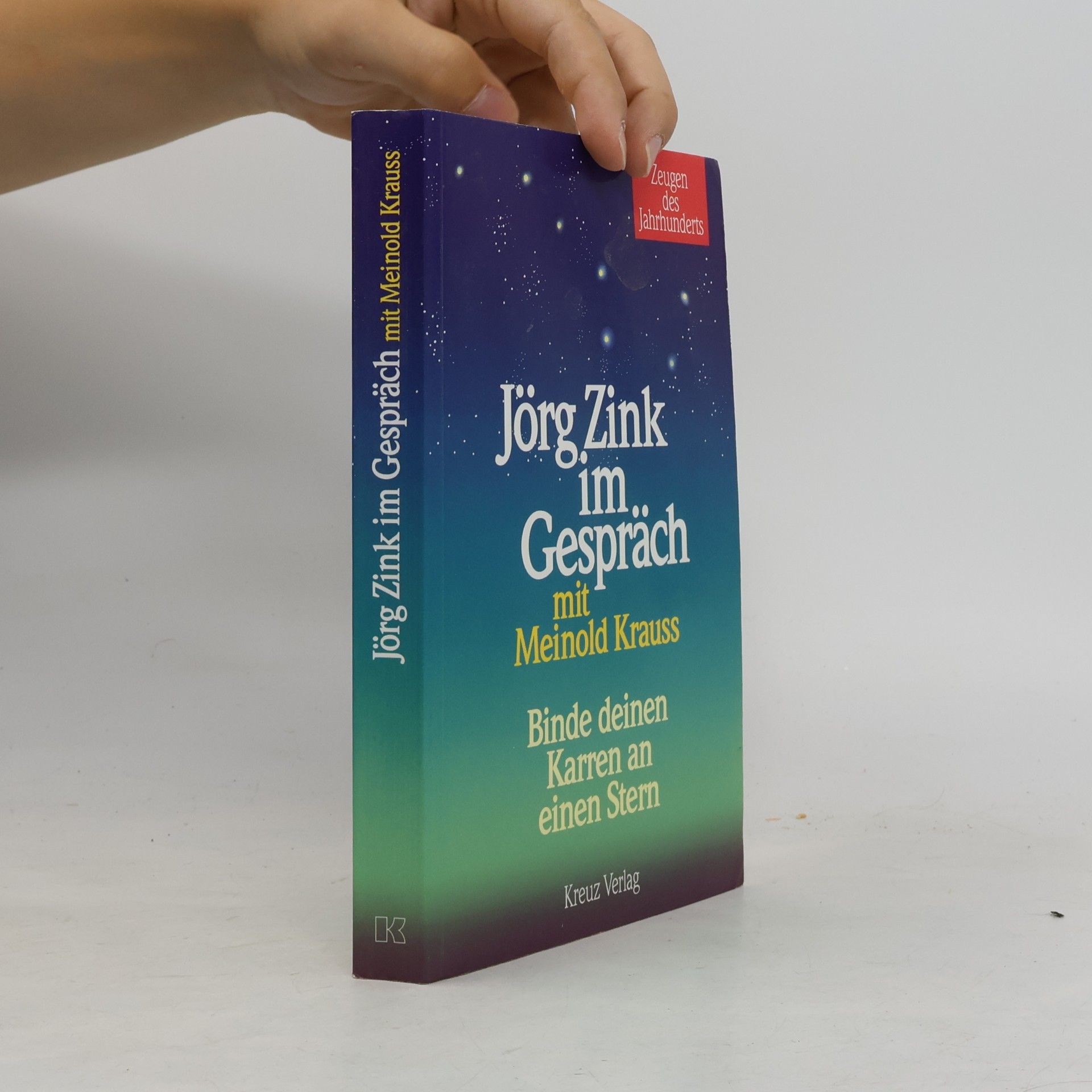 Jörg Zink Jörg Zink im Gespräch mit Meinold Krauss 'Binde deinen Karren an einen Stern'. Nach d. ZDF-Sendung 'Zeugen d. Jahrhunderts'