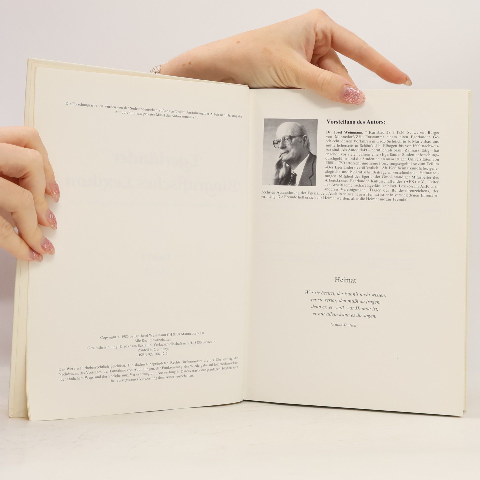 Josef Weinmann Egerländer Biografisches Lexikon