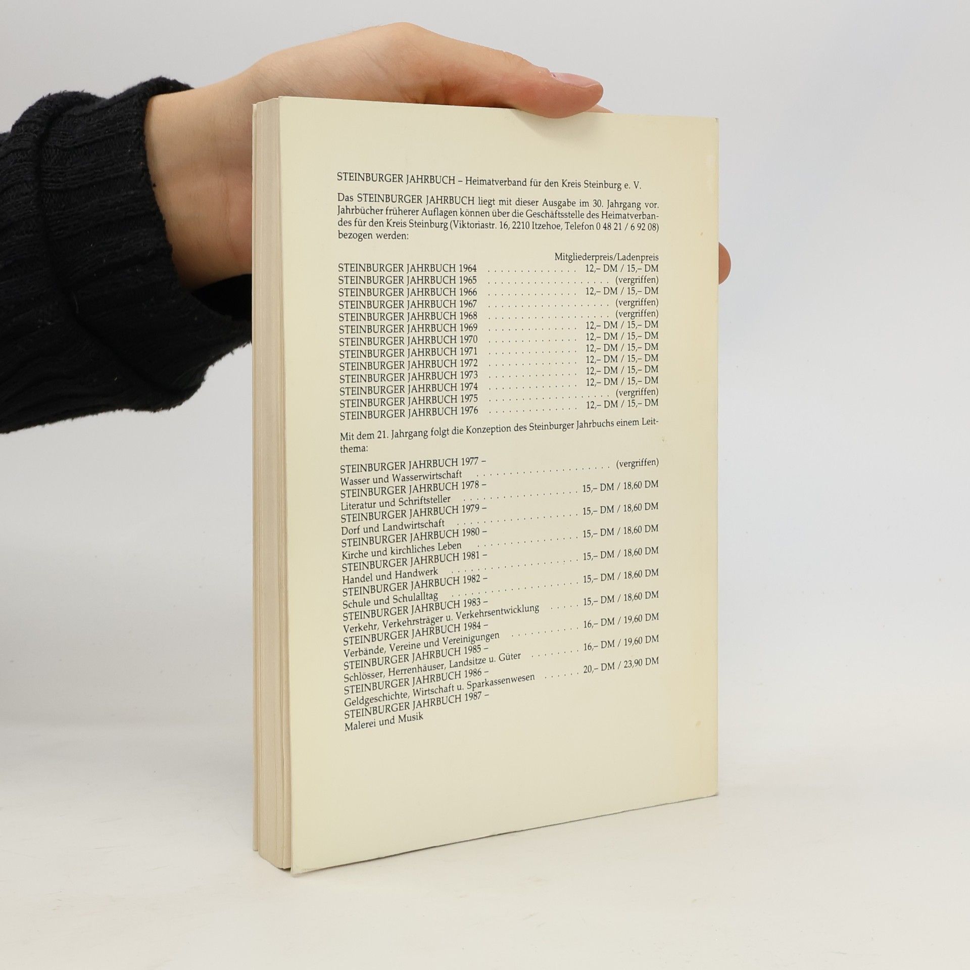 Autores varios Steinburger Jahrbuch 1986
