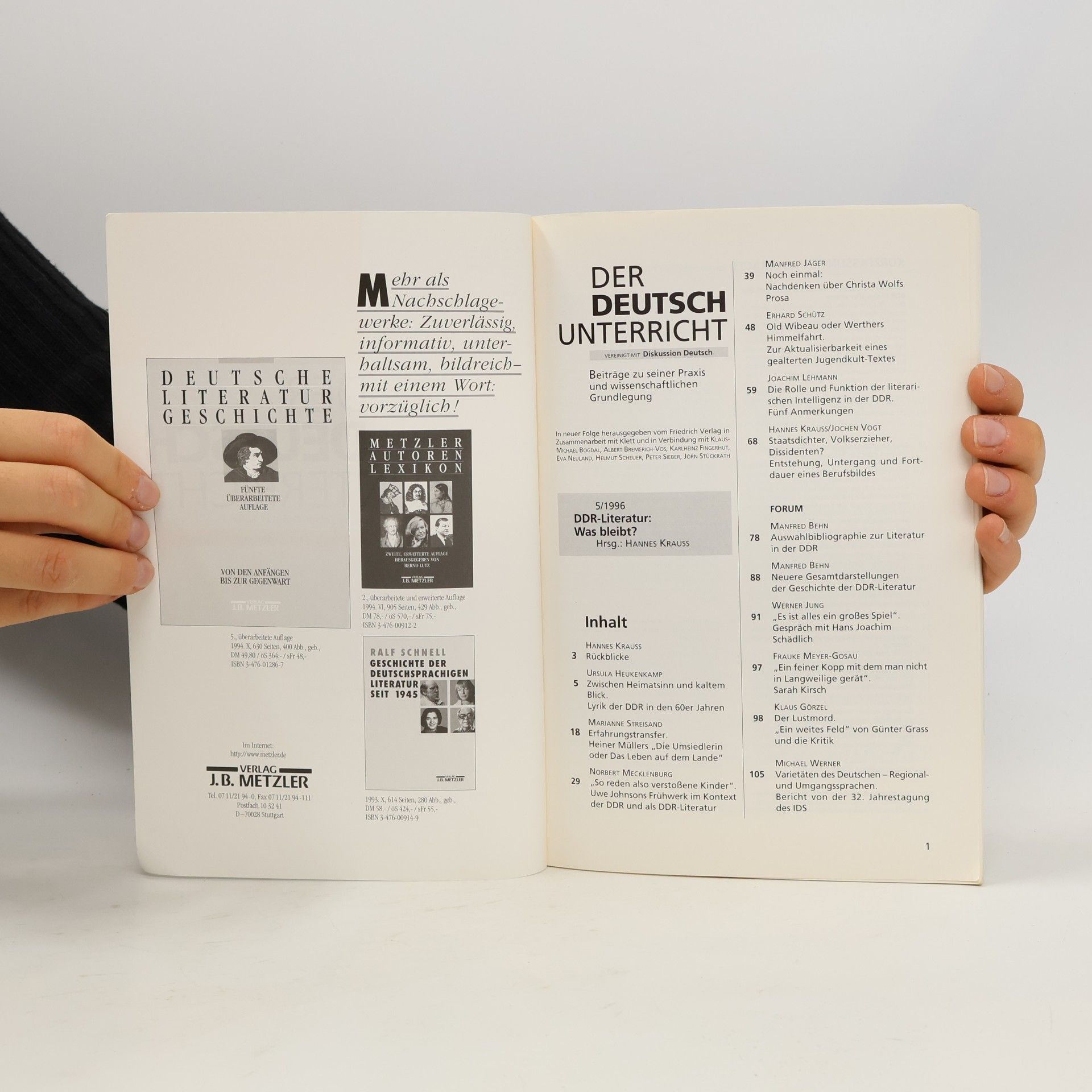 Various authors Der Deutsch Unterricht 5/96
