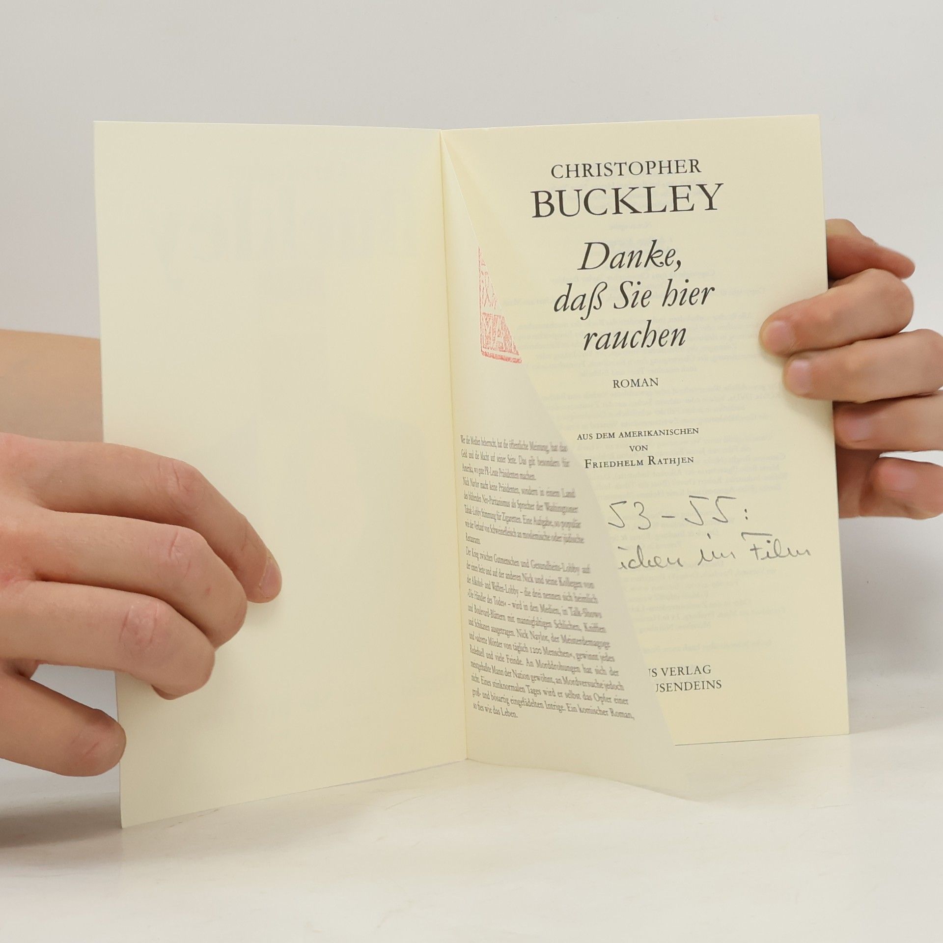 Christopher Buckley Danke, daß Sie hier rauchen
