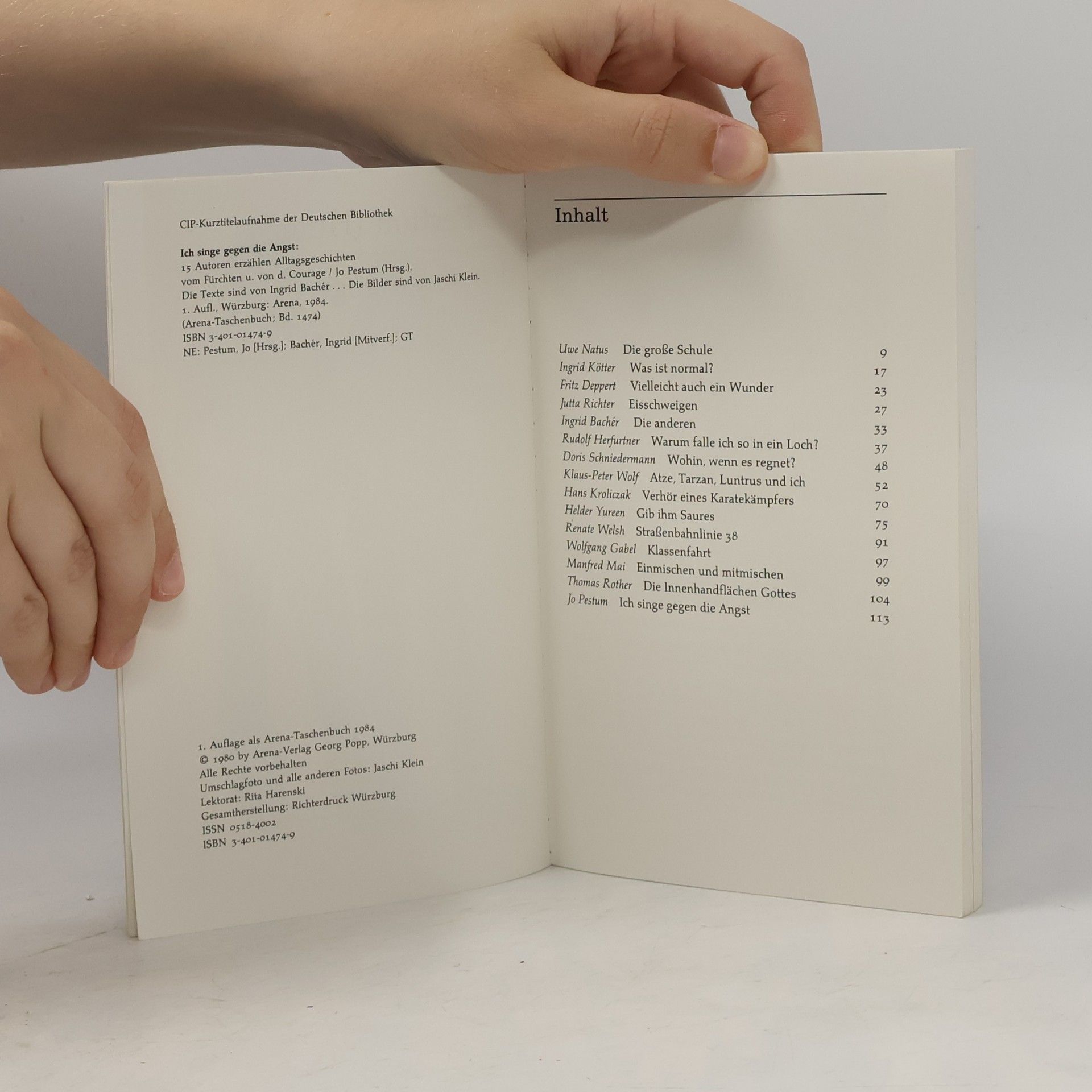 Jo Pestum Arena Taschenbücher: Ich singe gegen die Angst