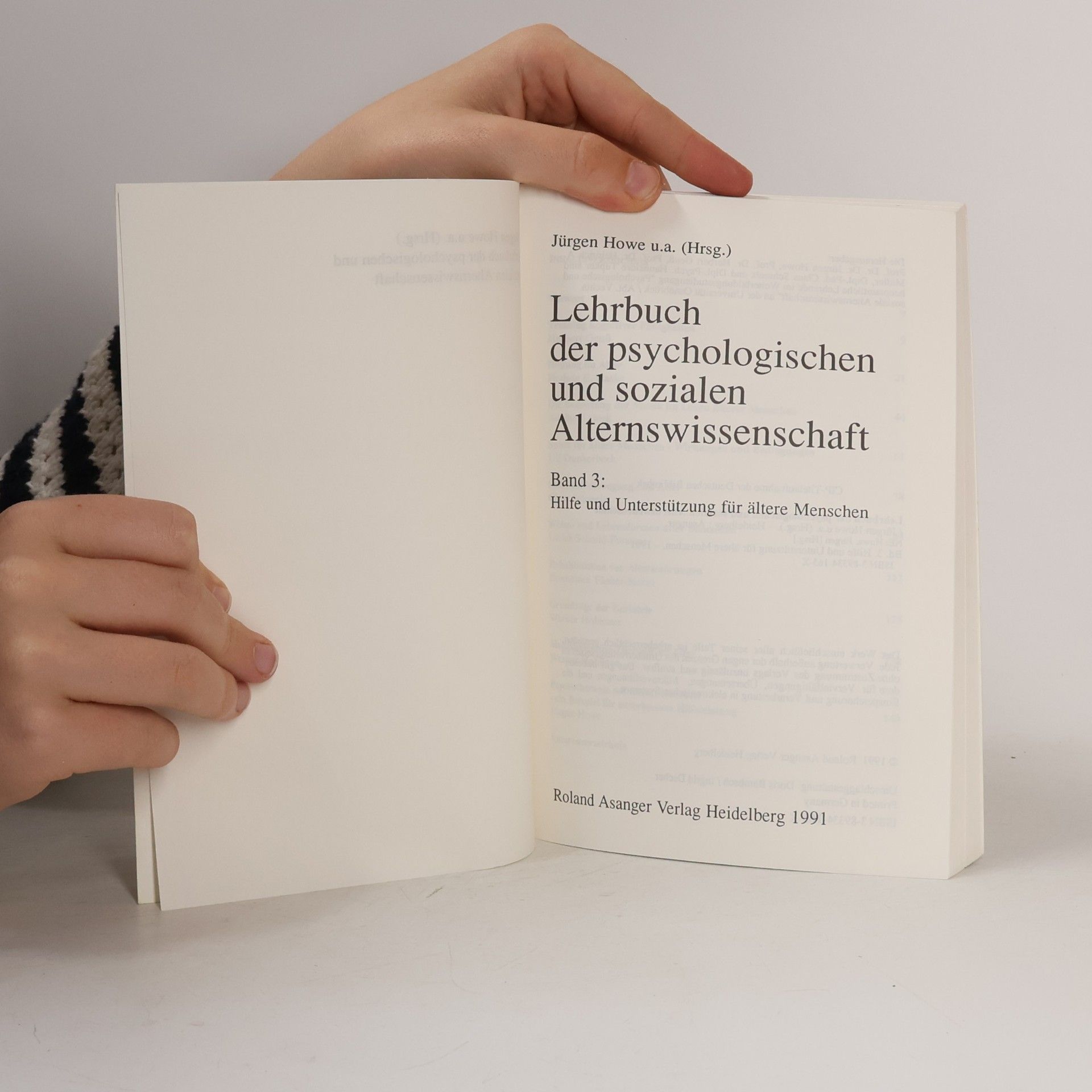 Jürgen Howe Lehrbuch der psychologischen und sozialen Alternswissenschaft