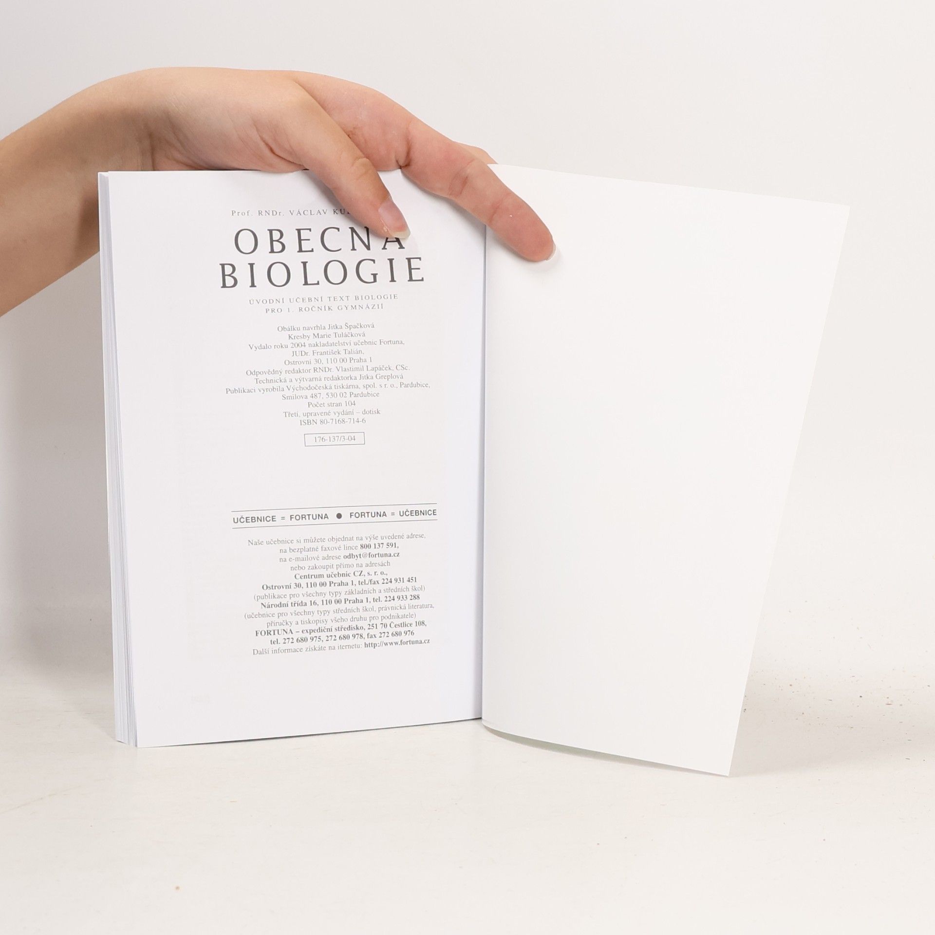 Václav Kubišta Obecná biologie. Úvodní učební text biologie pro 1. ročník gymnázií