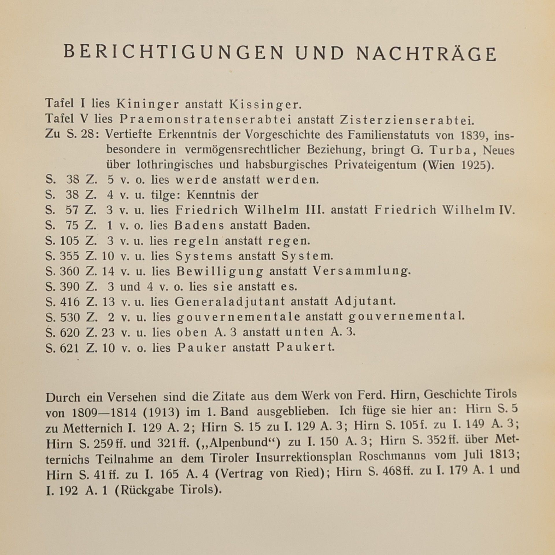Heinrich Ritter von Srbik Metternich: Der Staatsmann und der Mensch. Bd. II
