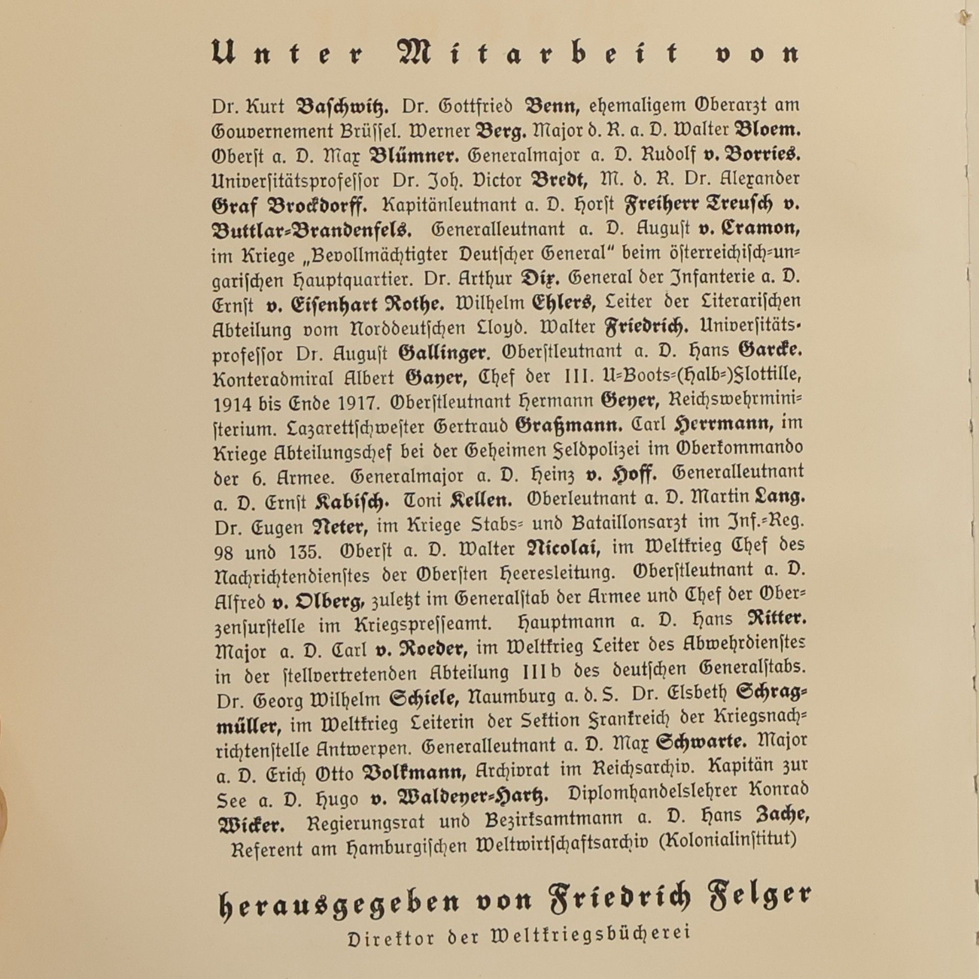 Friedrich Felger Was wir vom Weltkrieg nicht wissen
