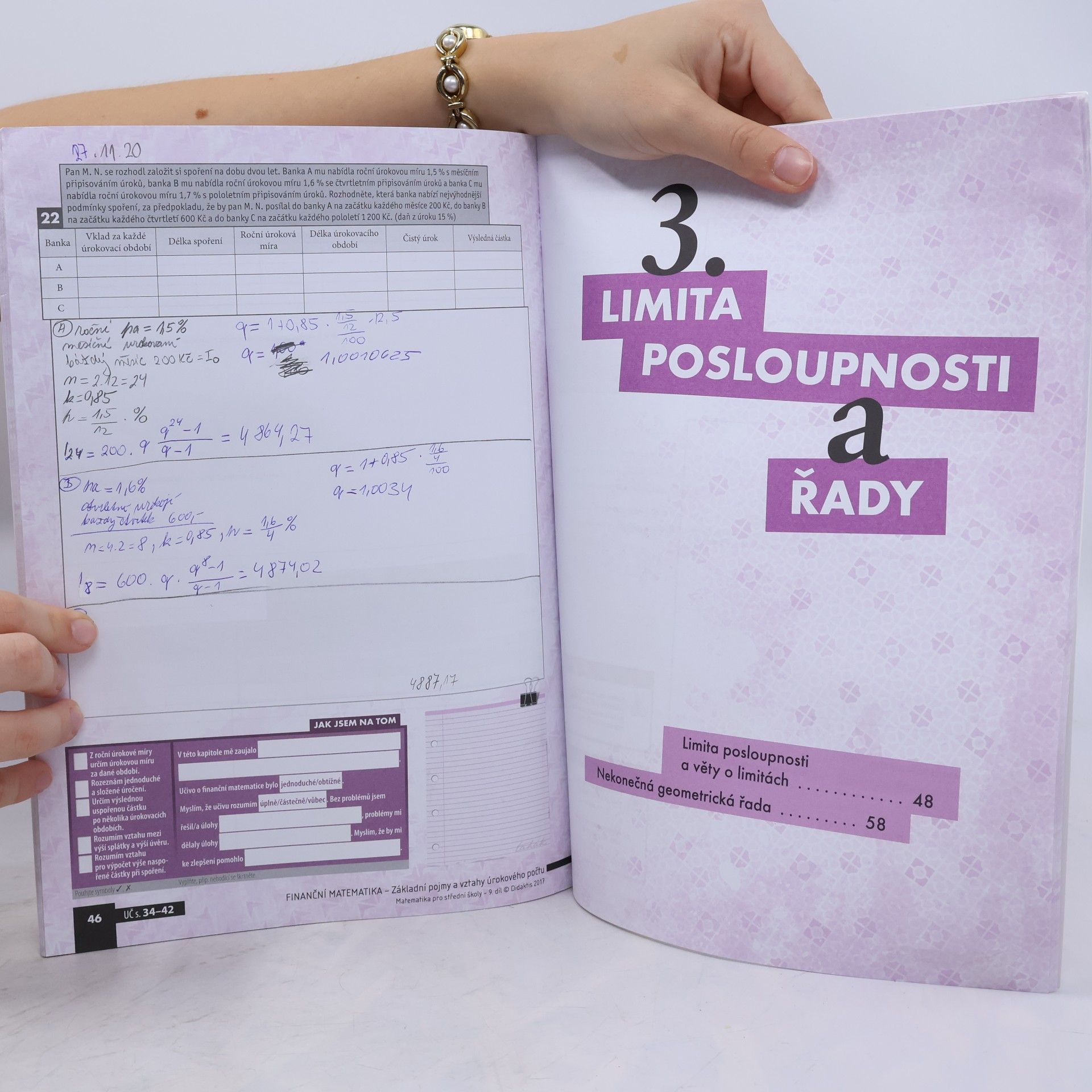 Petr Kozák Matematika pro střední školy. 9. díl, Posloupnosti, řady, finanční matematika