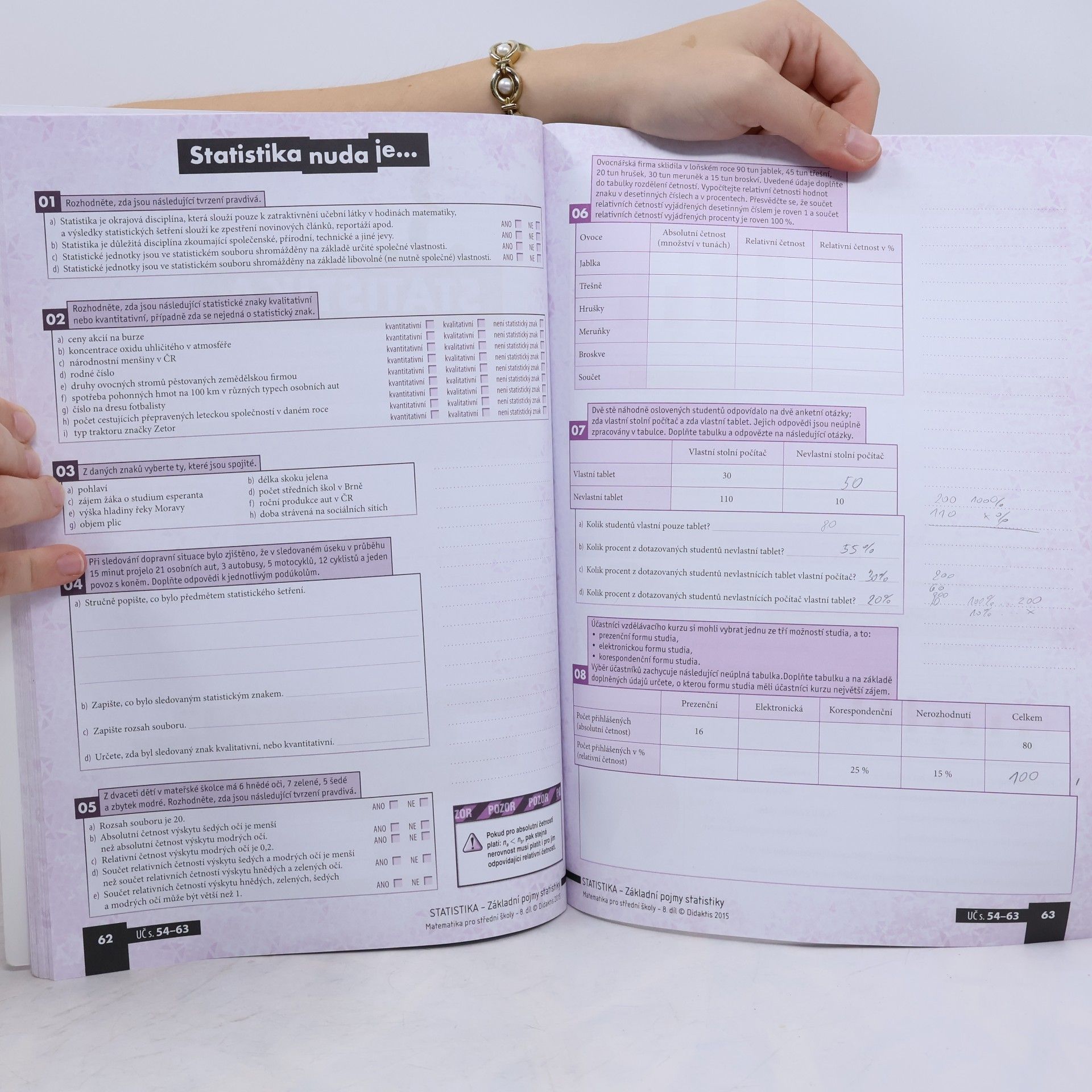 Radek Horenský Matematika pro střední školy. 8. díl, Kombinatorika, pravděpodobnost, statistika. Pracovní sešit