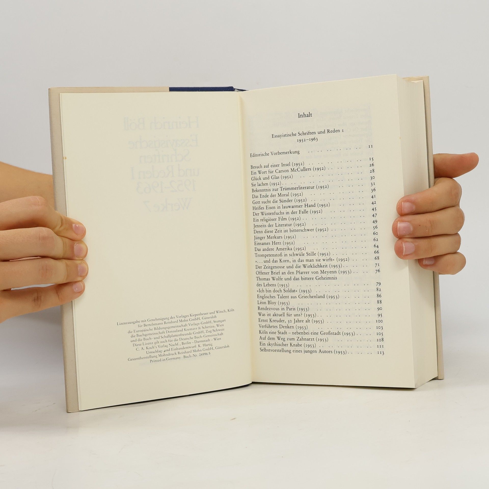 Heinrich Böll Essayistische Schriften und Reden I. 1952 - 1963