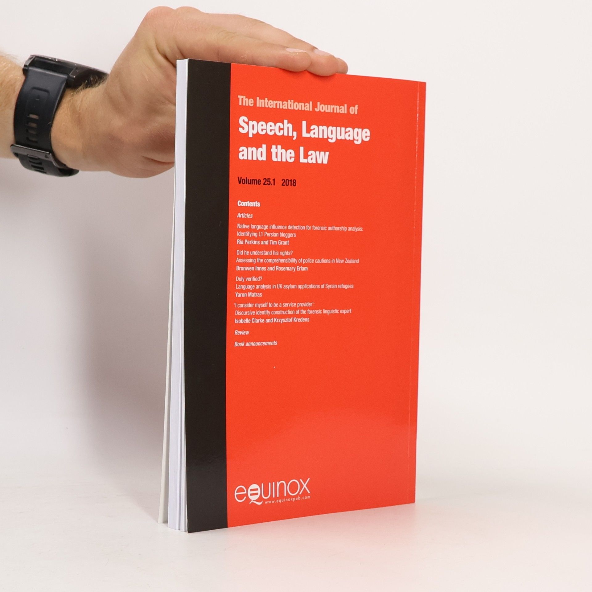 Kolektív autorov The International Journal of Speech, Language and the Law 25.1/2018