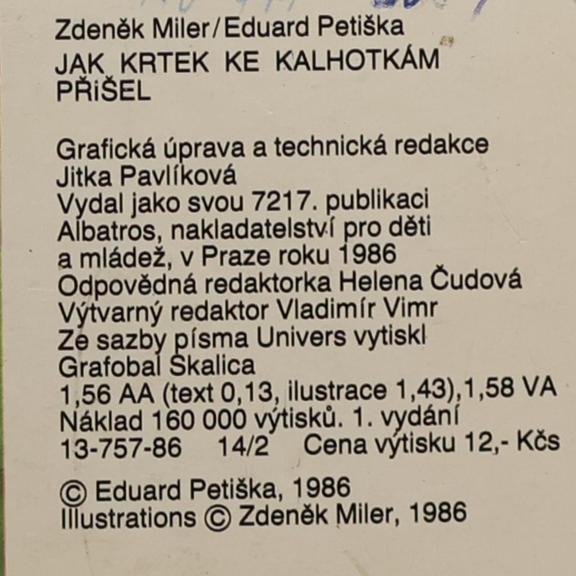 Eduard Petiška Jak Krtek ke kalhotkám přišel
