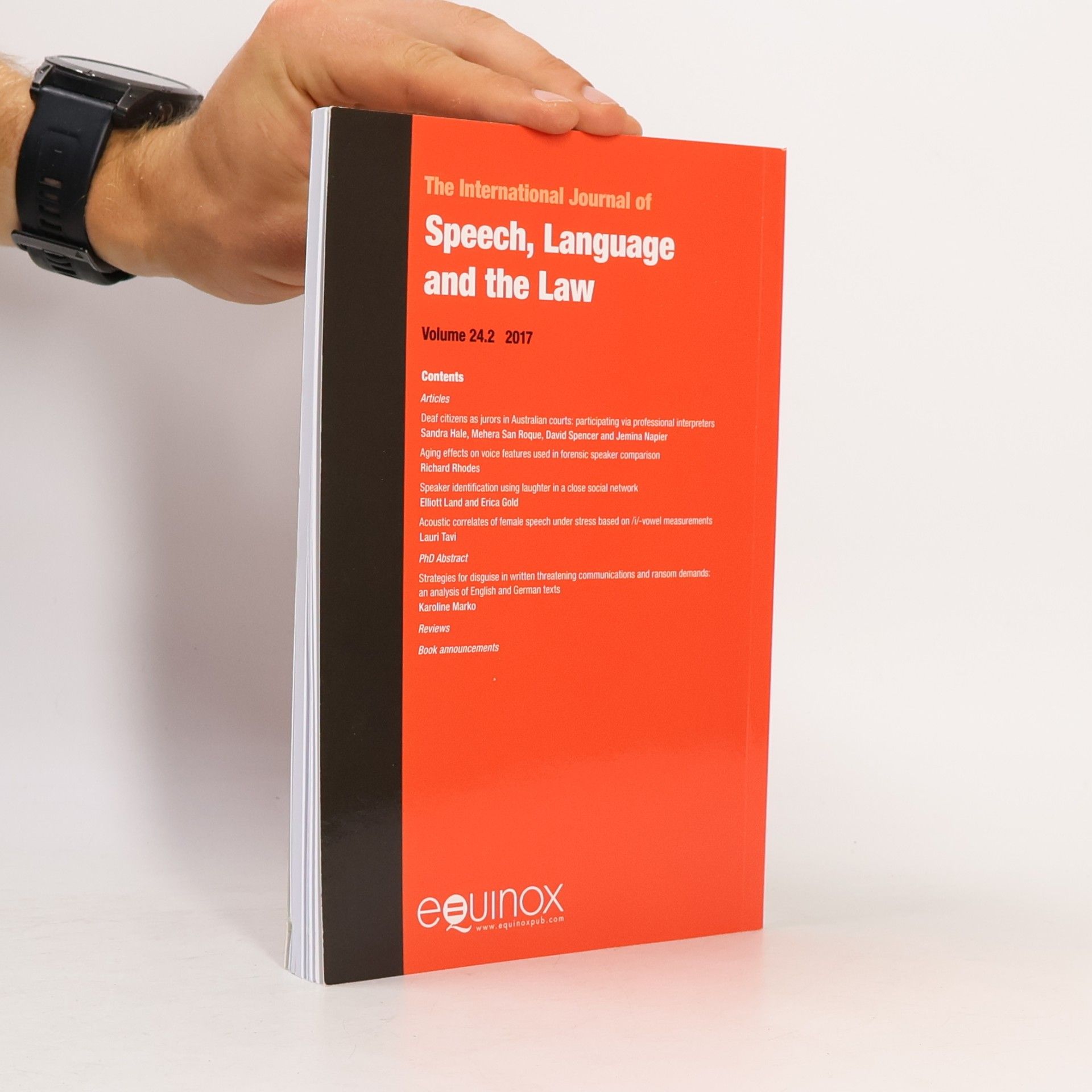 Various authors The International Journal of Speech, Language and the Law 24.2