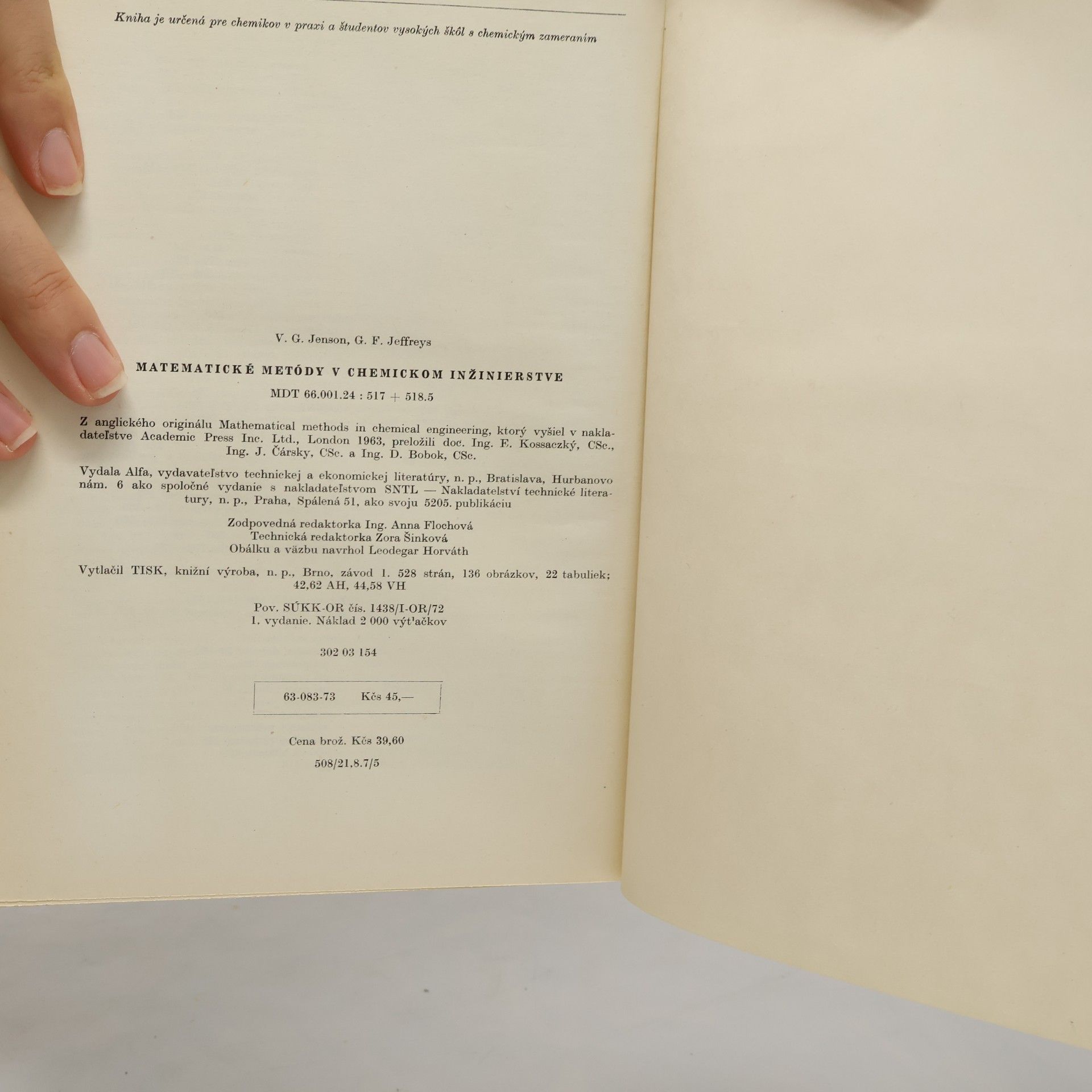 Godfrey Vaughan Jeffreys Matematické metódy v chemickom inžinierstve