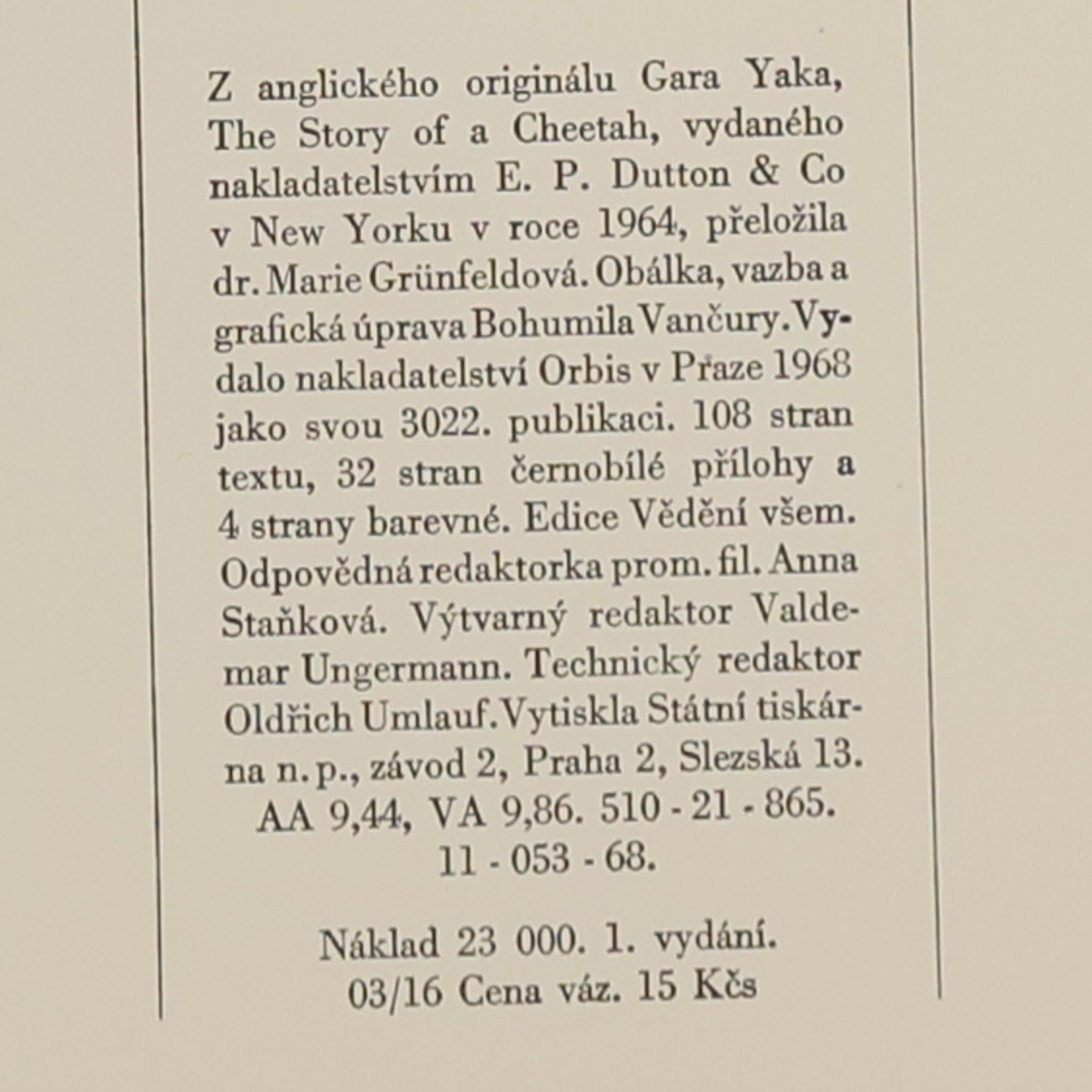 Desmond Varaday Příběh geparda