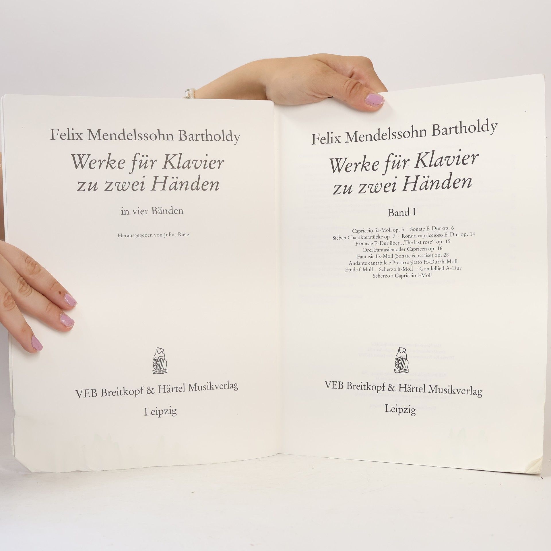 Felix Mendelssohn Werke für Klavier zu zwei Händen Band I