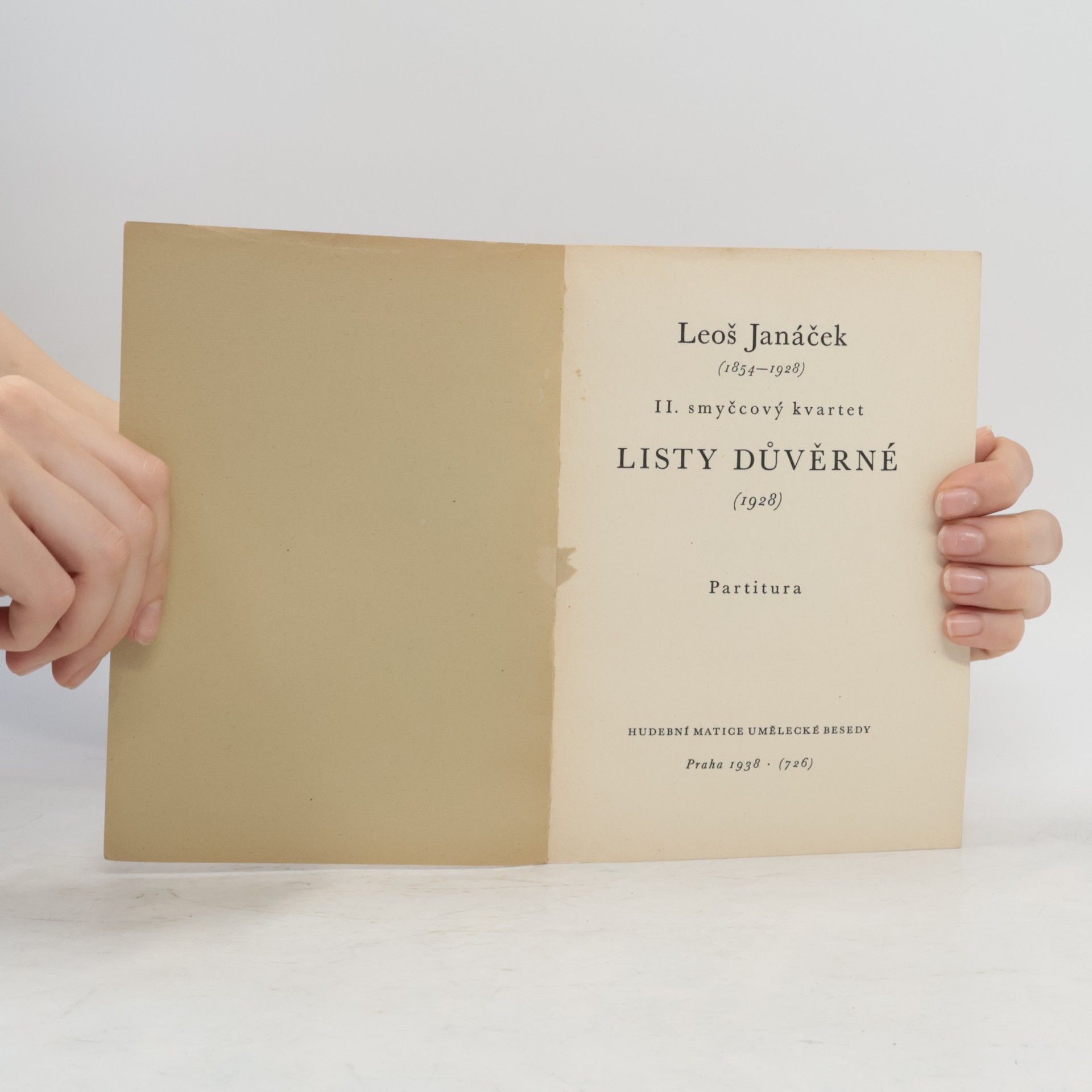 Leoš Janáček II. smyčcový kvartet. Listy důvěrné (1928)