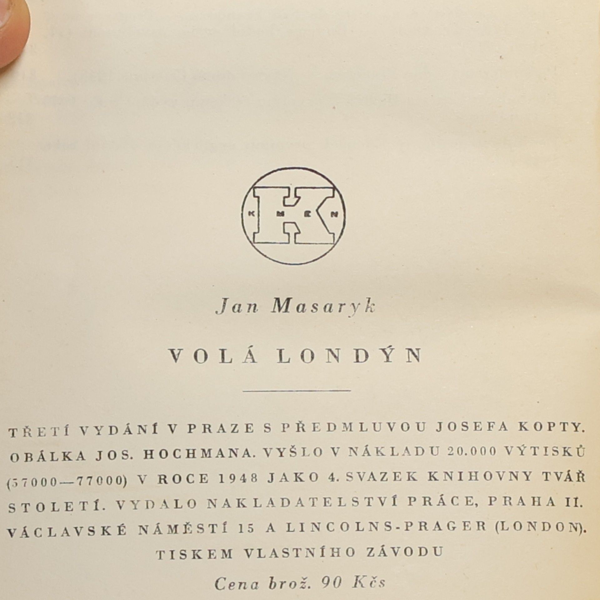 Jan Masaryk Volá Londýn