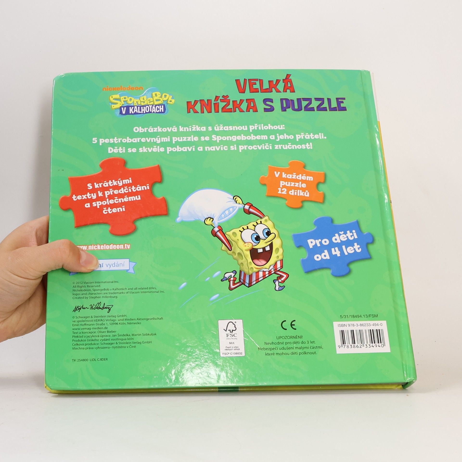 Various authors Velká knížka s puzzle. SpongeBob v kalhotách