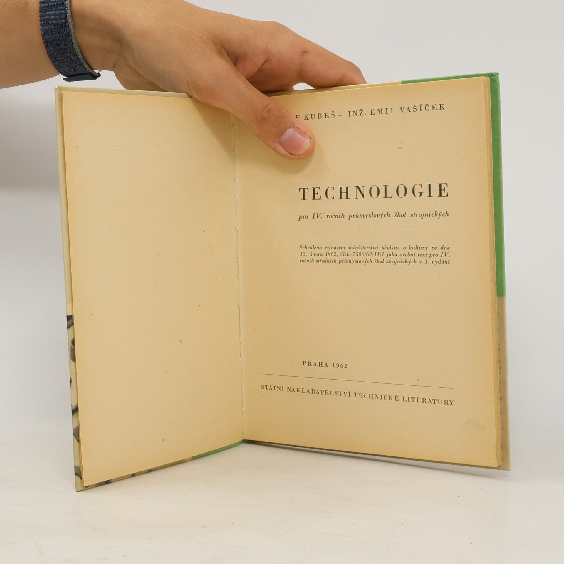 Emil Vašíček Technologie pro 4. ročník průmyslových škol strojnických : Učeb. text