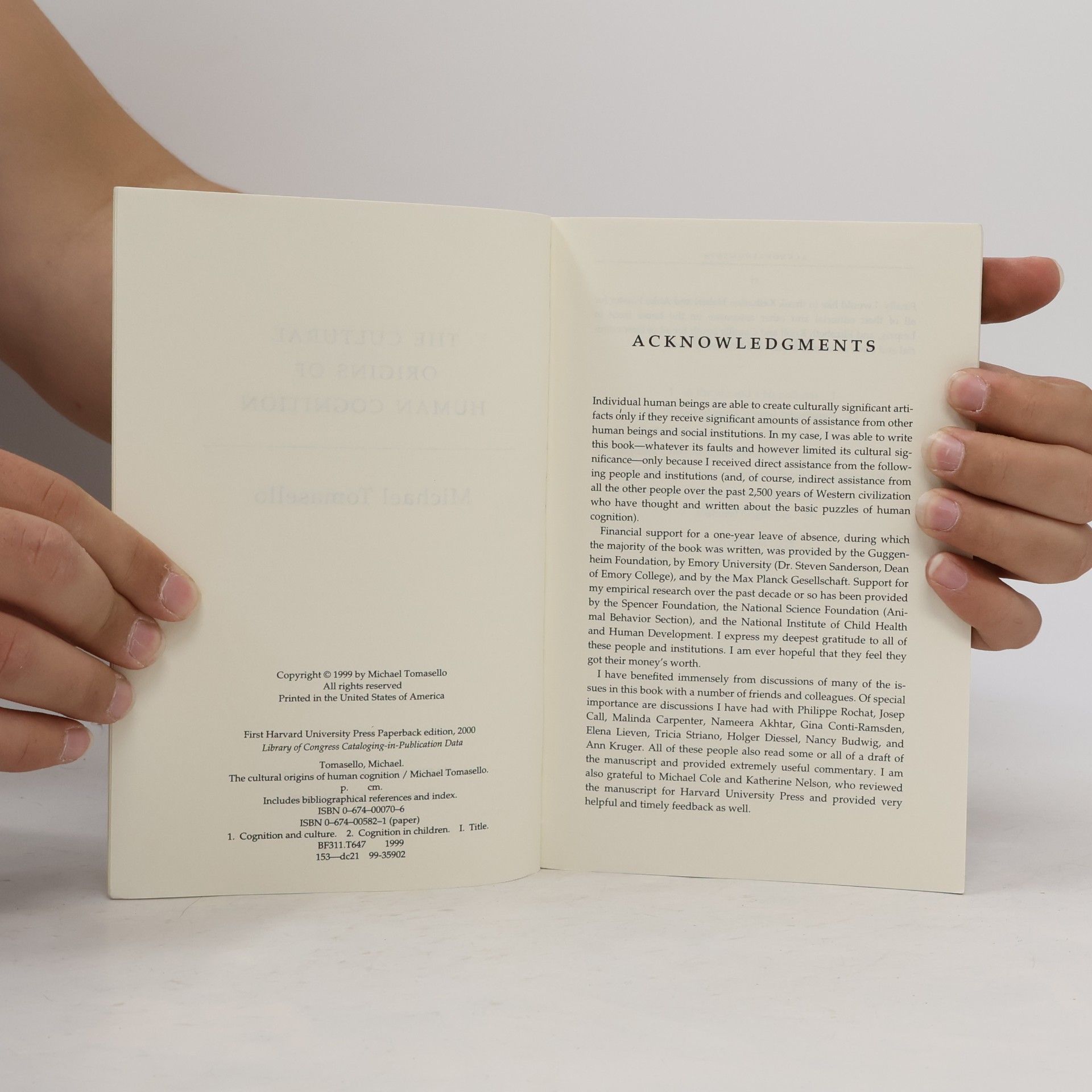 Michael Tomasello The Cultural Origins of Human Cognition