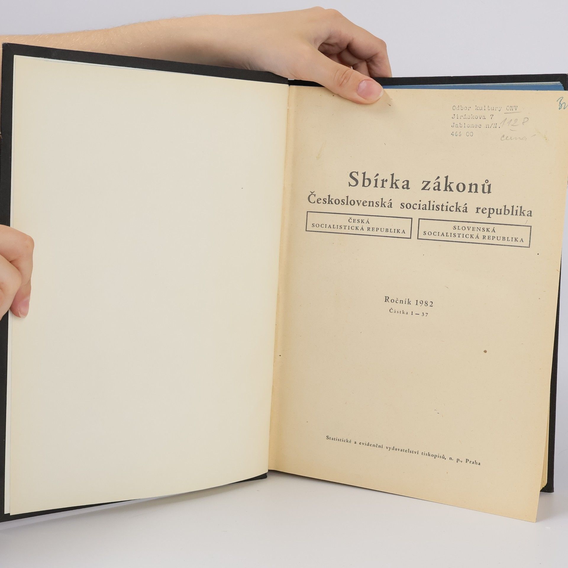 Autores varios Sbírka zákonů. Československá socialistická republika. Ročník 1982. Částka 1-37