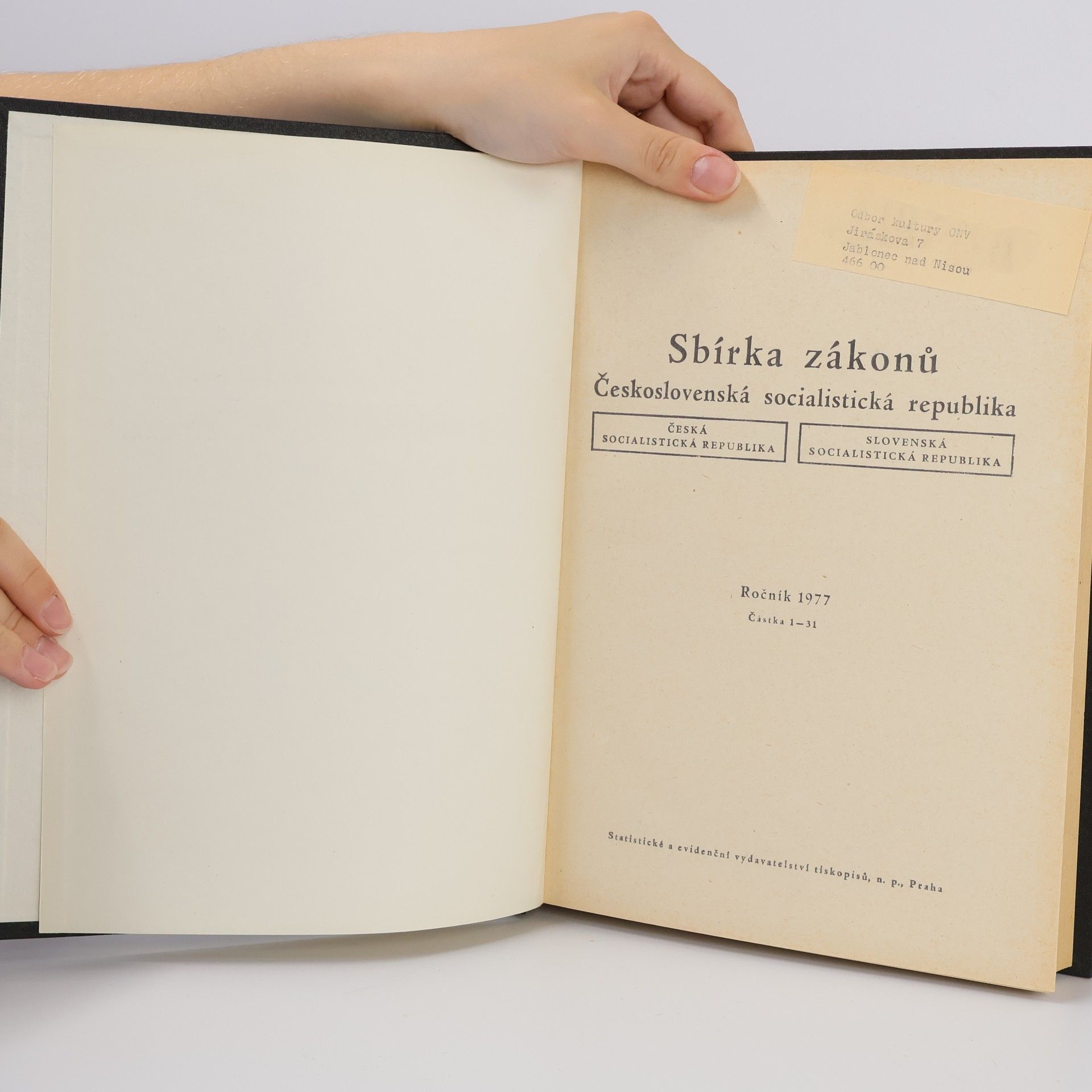 Autores varios Sbírka zákonů. Československá socialistická republika 1-31