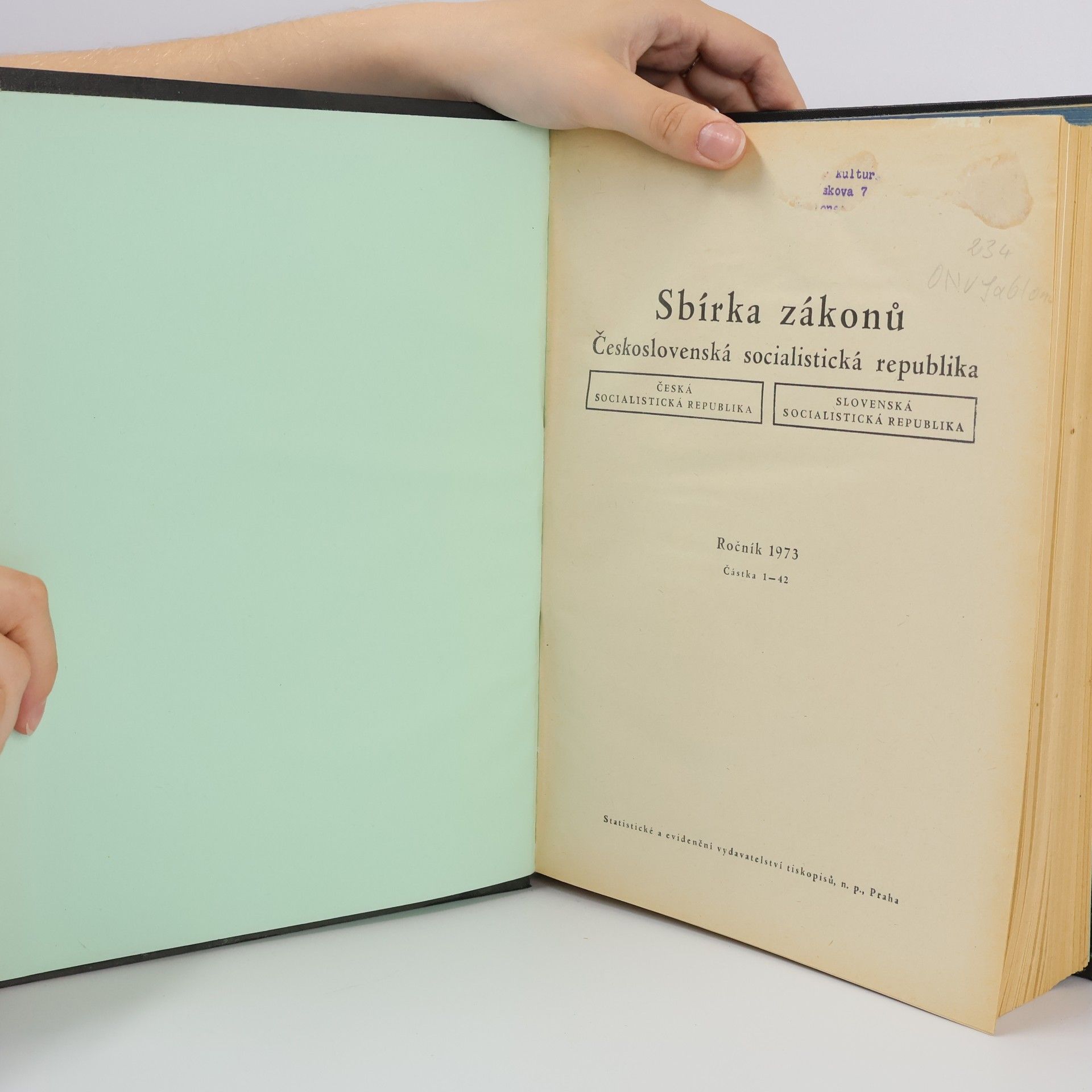 Autores varios Sbírka zákonů. Československá socialistická republika. Ročník 1973. Částka 1-42