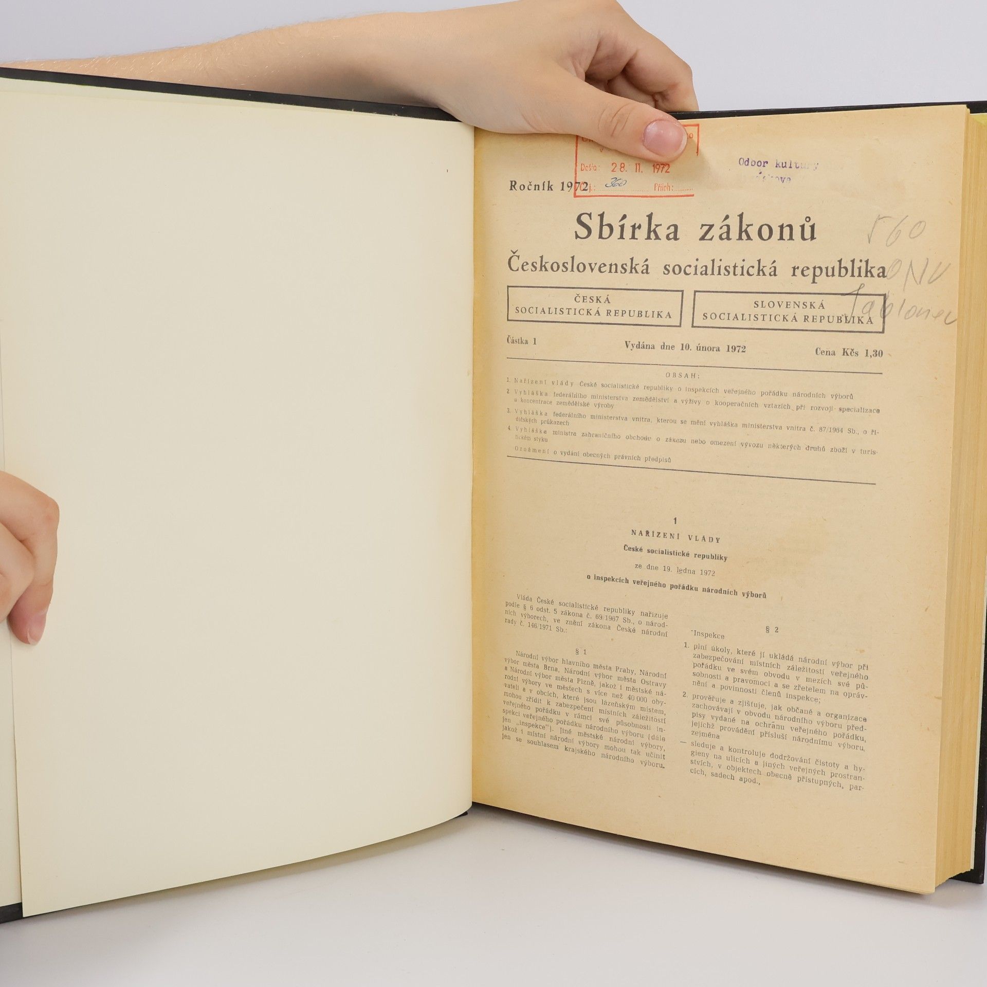 Kolektiv autorů Sbírka zákonů. Československá socialistická republika. Ročník 1972. Částka 1