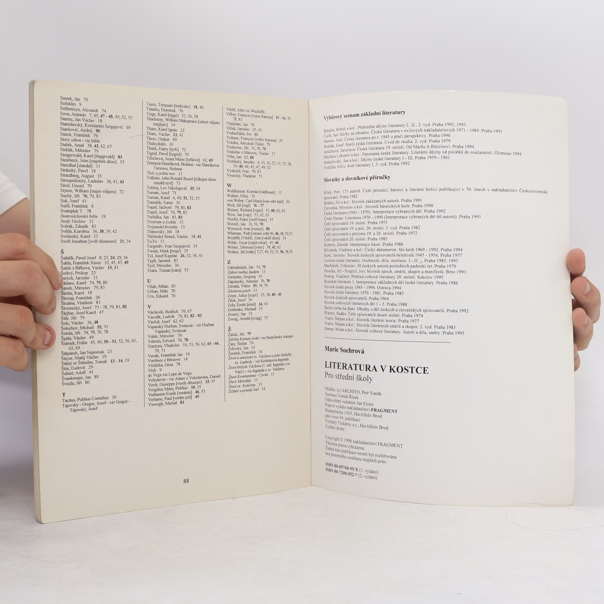 Tomáš Řízek Literatura v kostce
