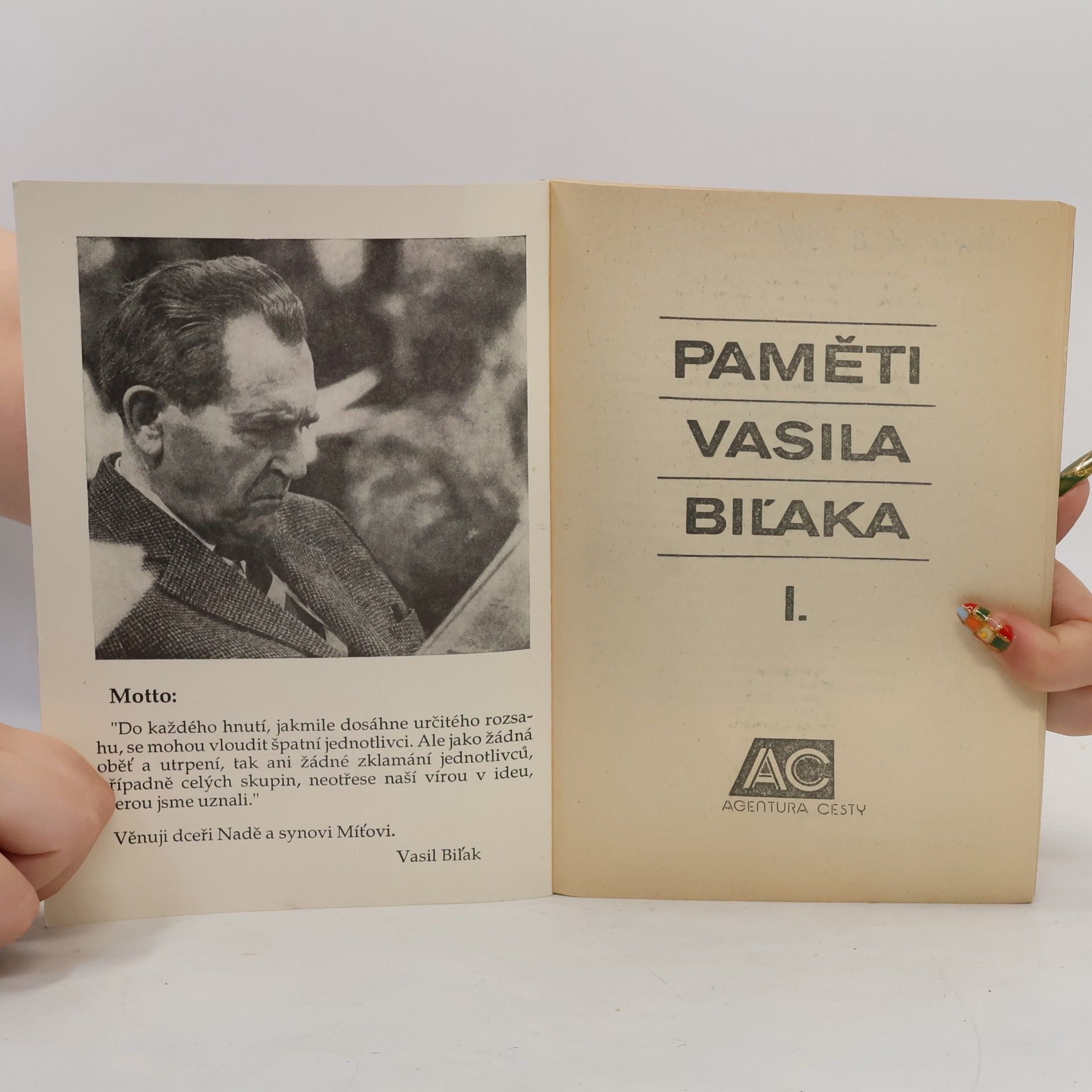 Jindřich Bílovský Paměti Vasila Bíľaka I.