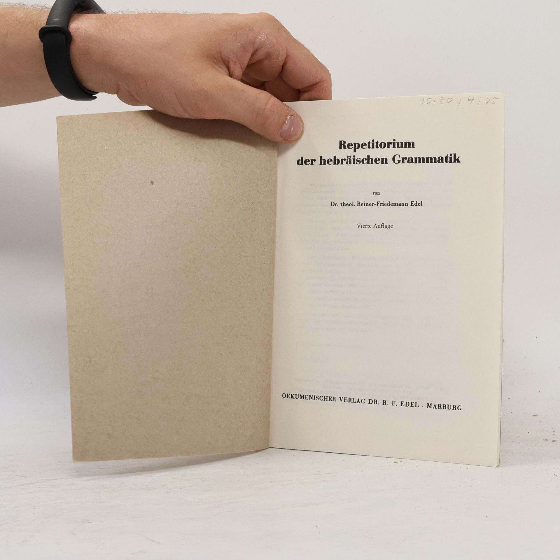Reiner-Friedemann Edel Repetitorium der hebräischen Grammatik