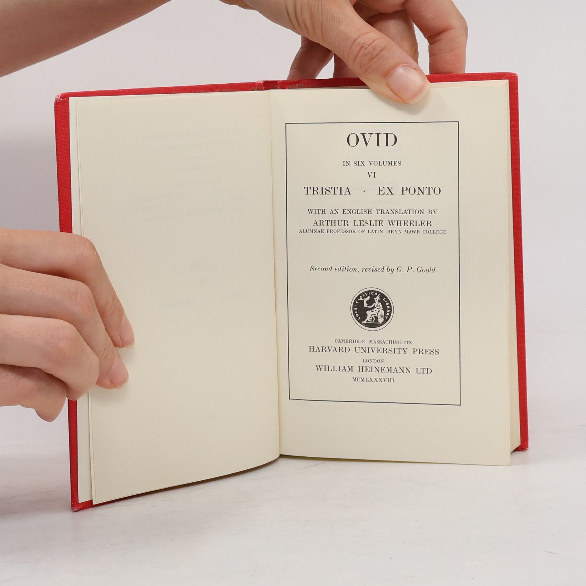Publius Ovidius Naso Loeb Classical Library - 6: Tristia
