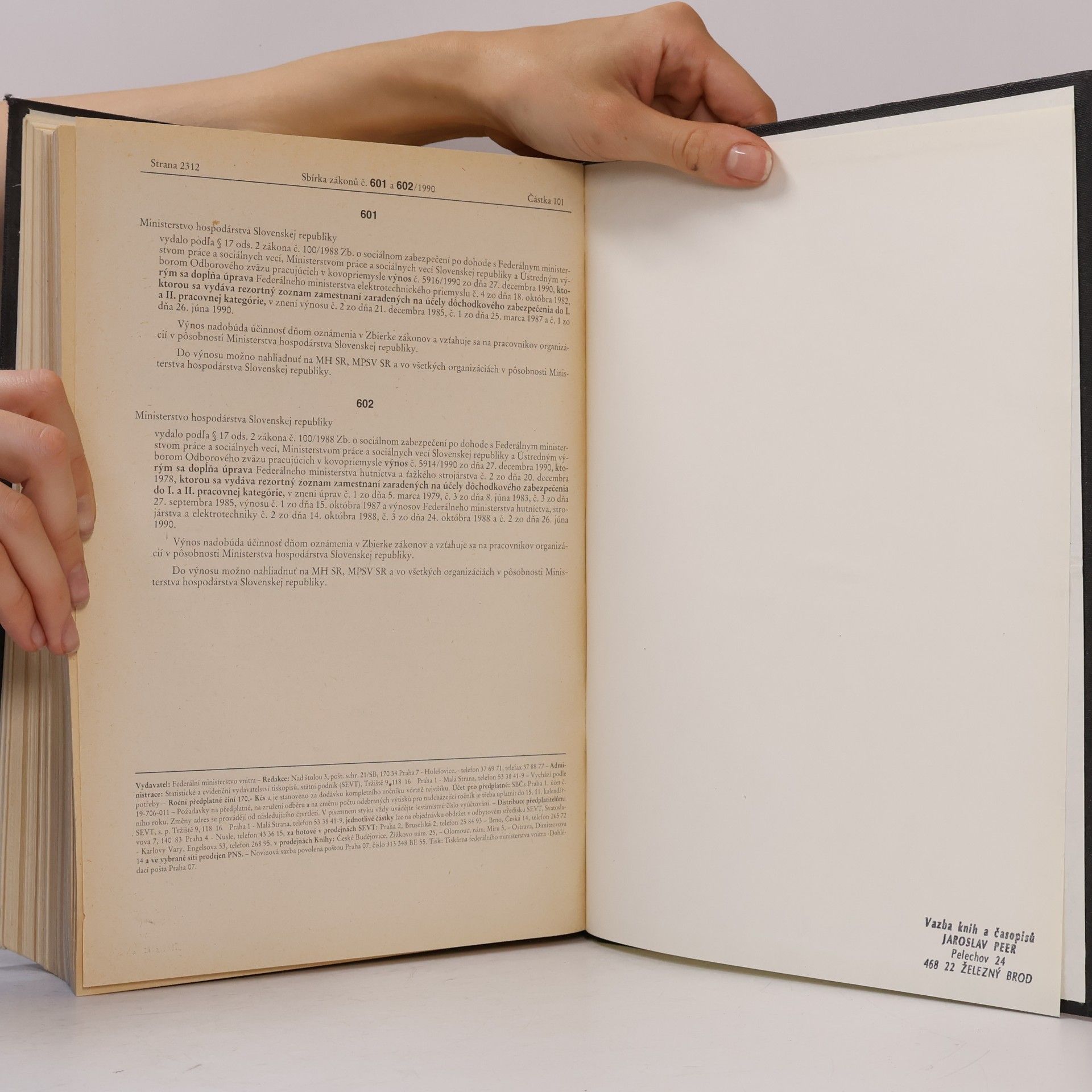 Kolektív autorov Sbírka zákonů České a Slovenské Federativní Republiky 1990/2