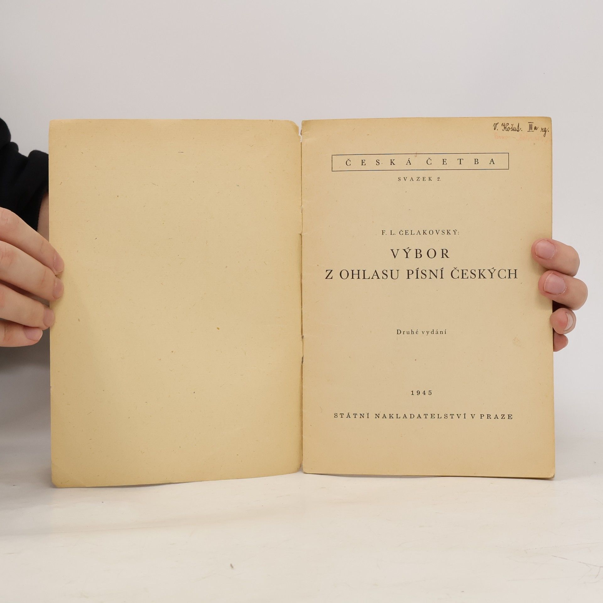 František Ladislav Čelakovský Výbor z ohlasů písní českých. Svazek 2