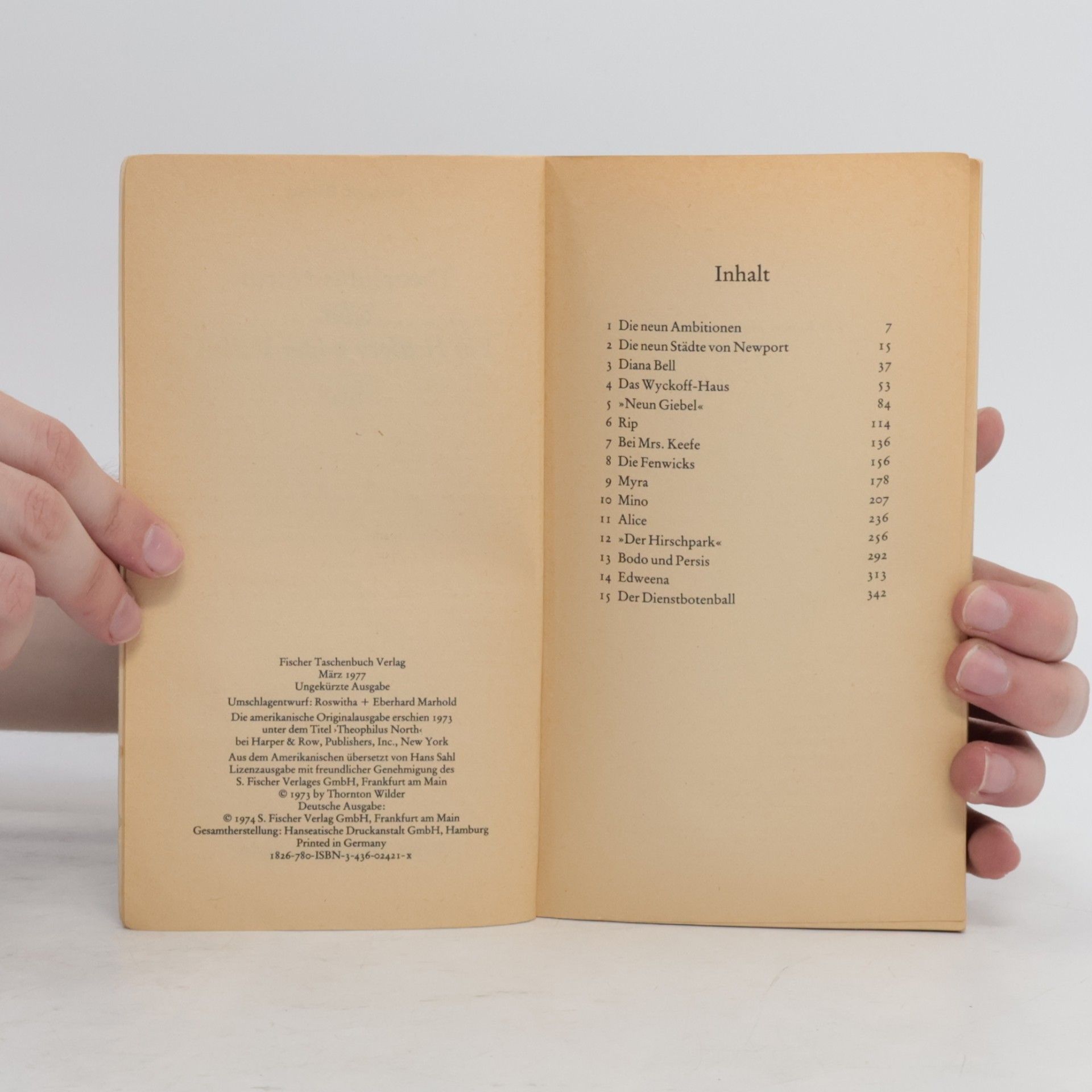Thornton Wilder Theophilus North oder ein Heiliger wider Willen