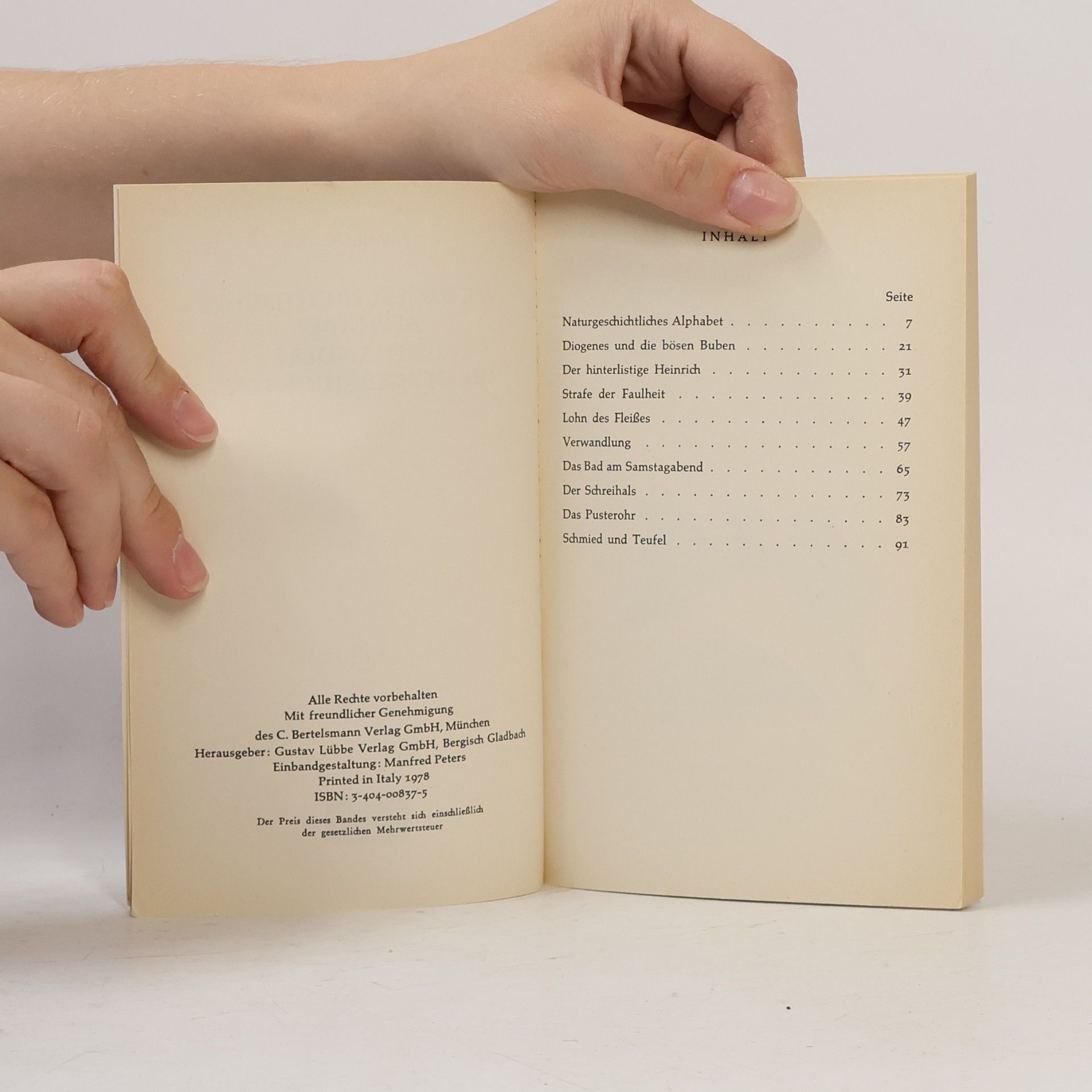 Wilhelm Busch Naturgeschichtliches Alphabet und andere Bildergeschichten
