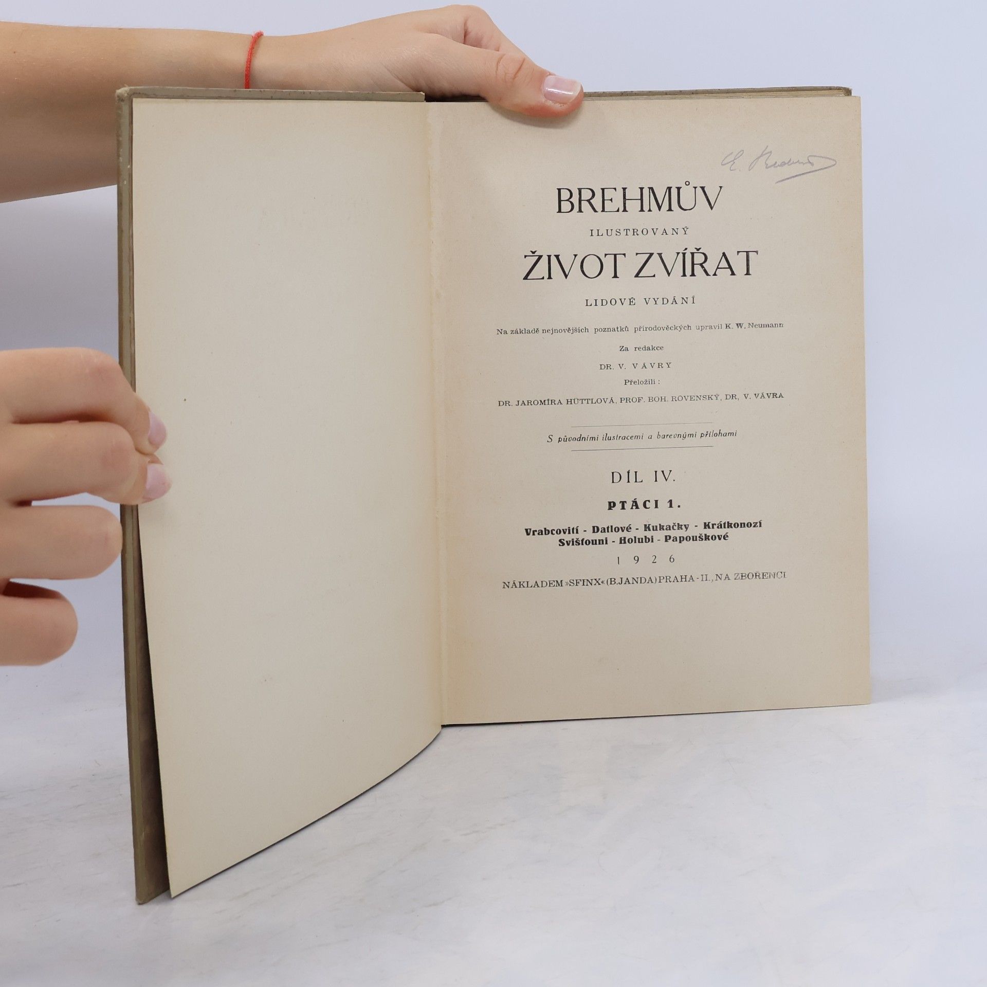 A. Brehm Brehmův Život zvířat, díl V. Ptáci
