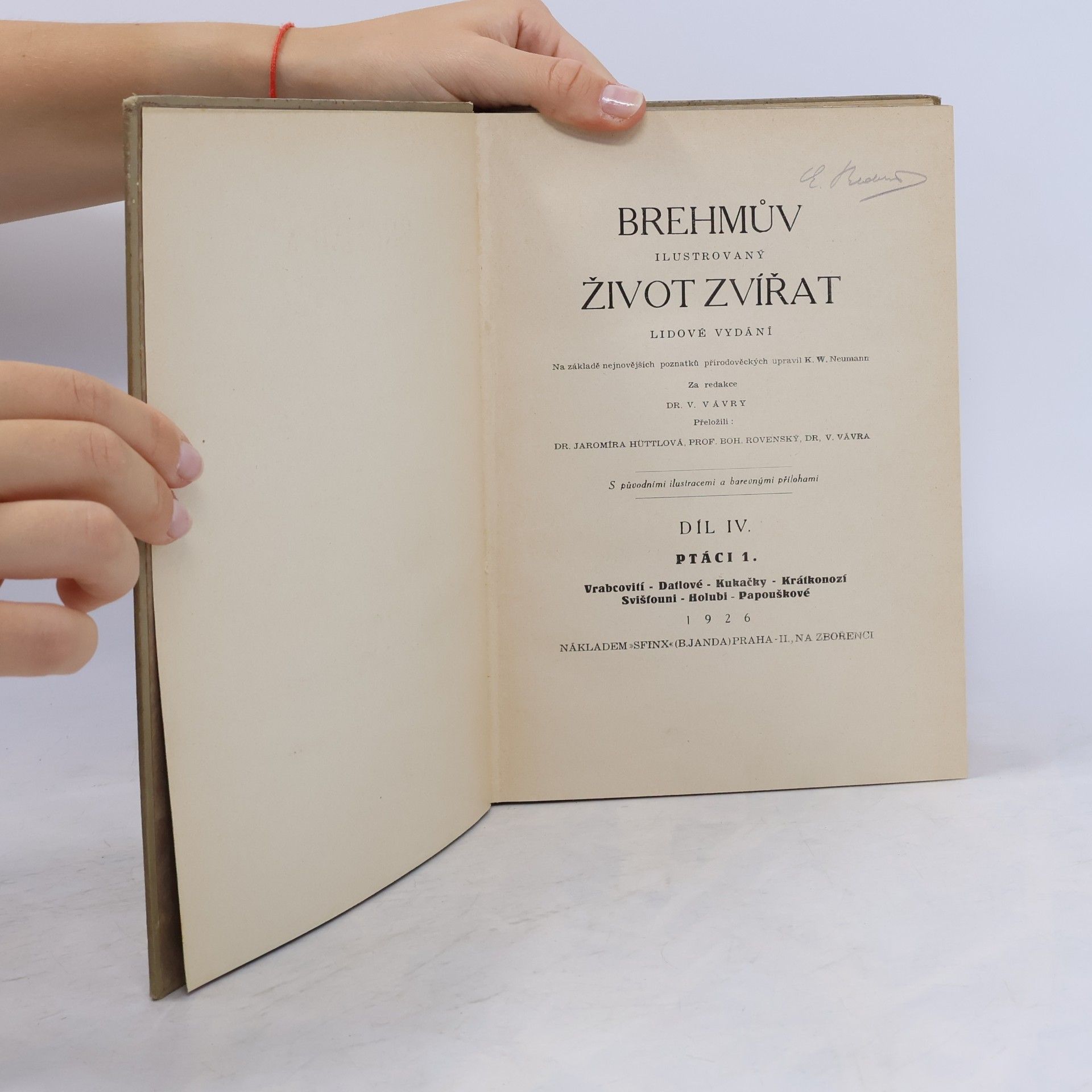 A. Brehm Brehmův Život zvířat, díl V. Ptáci