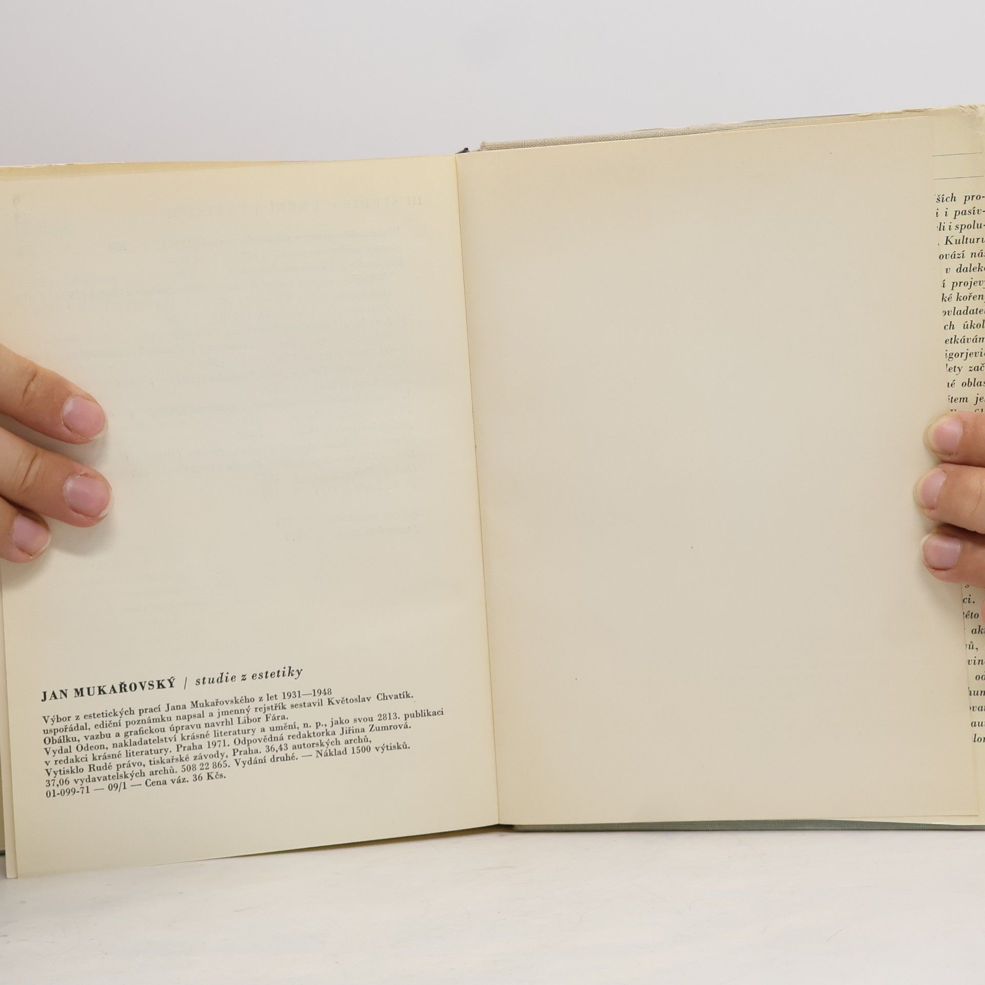 Jan Mukařovský Studie z estetiky