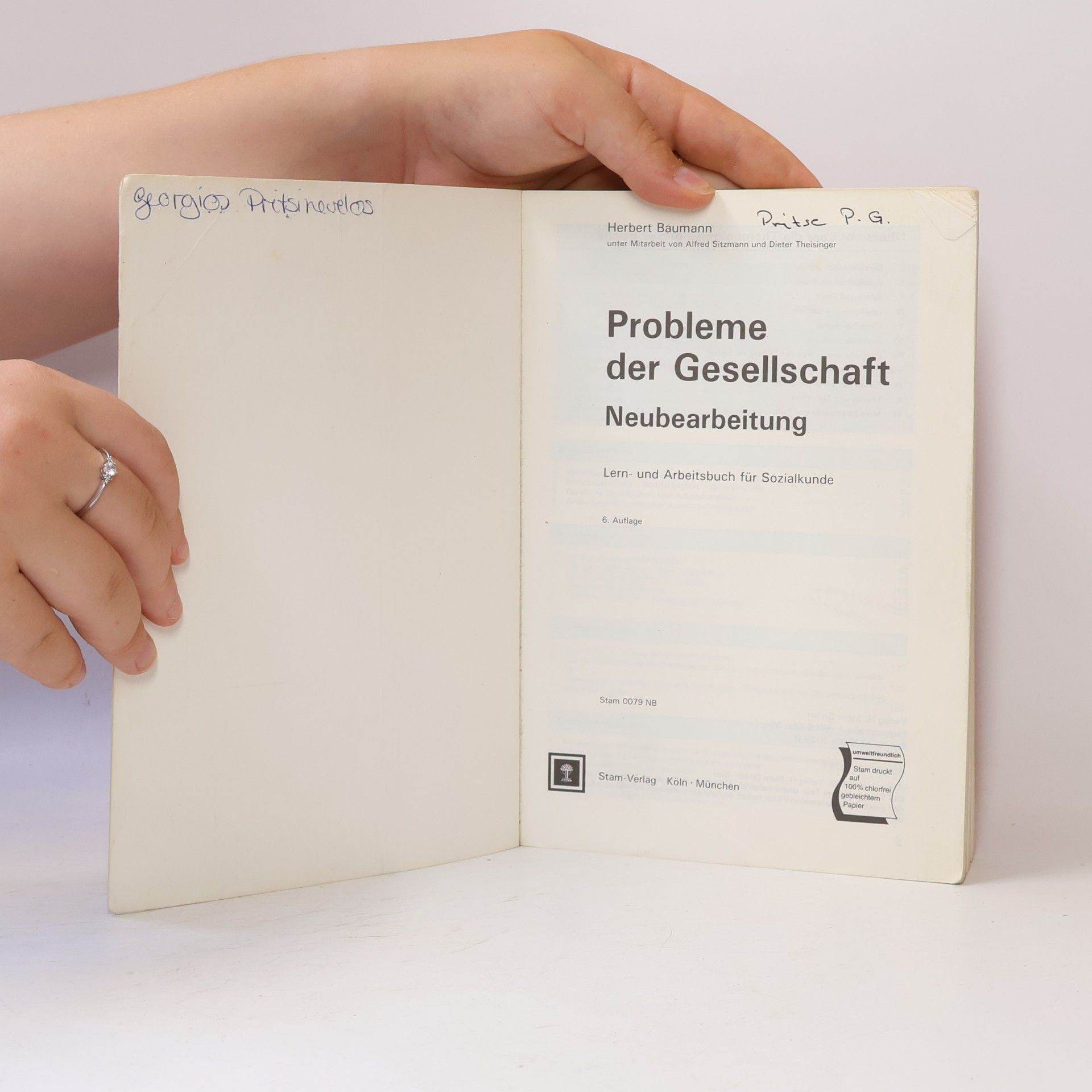 Herbert Baumann Probleme der Gesellschaft Neubearbeitung Hauptbd.