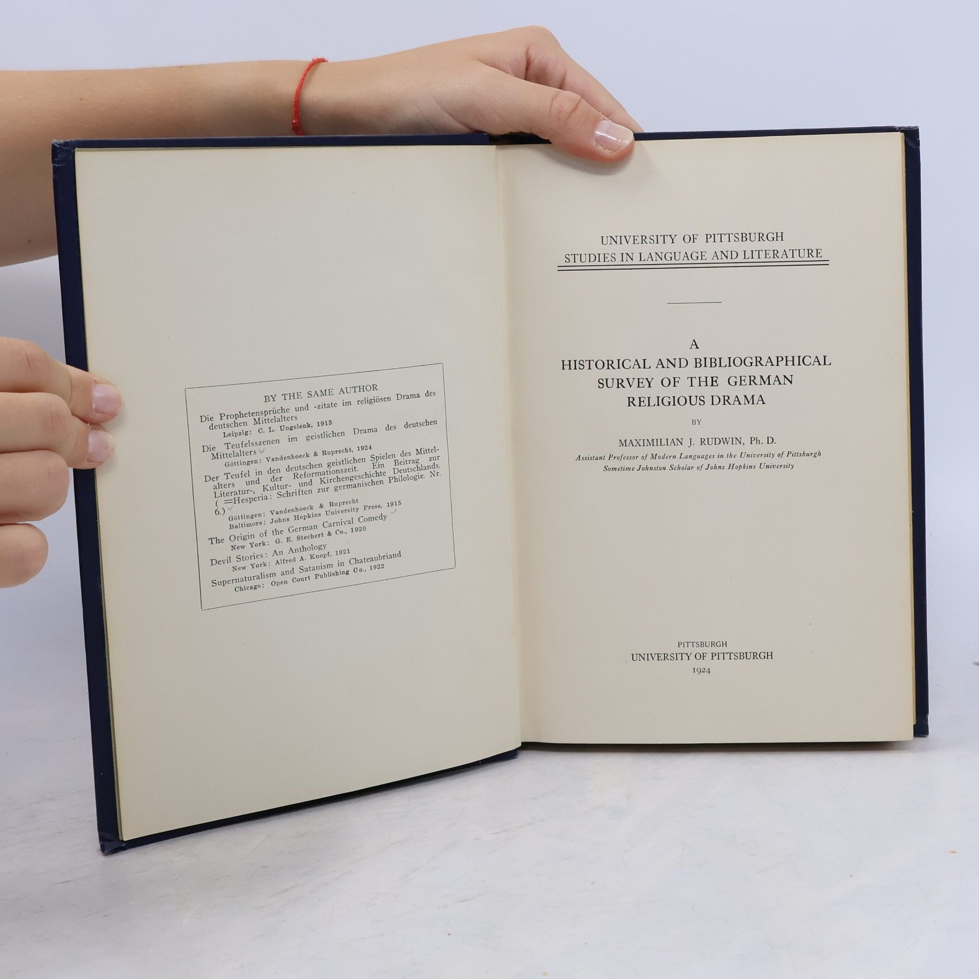 Maximilian J. Rudwin A Historical and Bibliographical Survey of the German Religious Drama