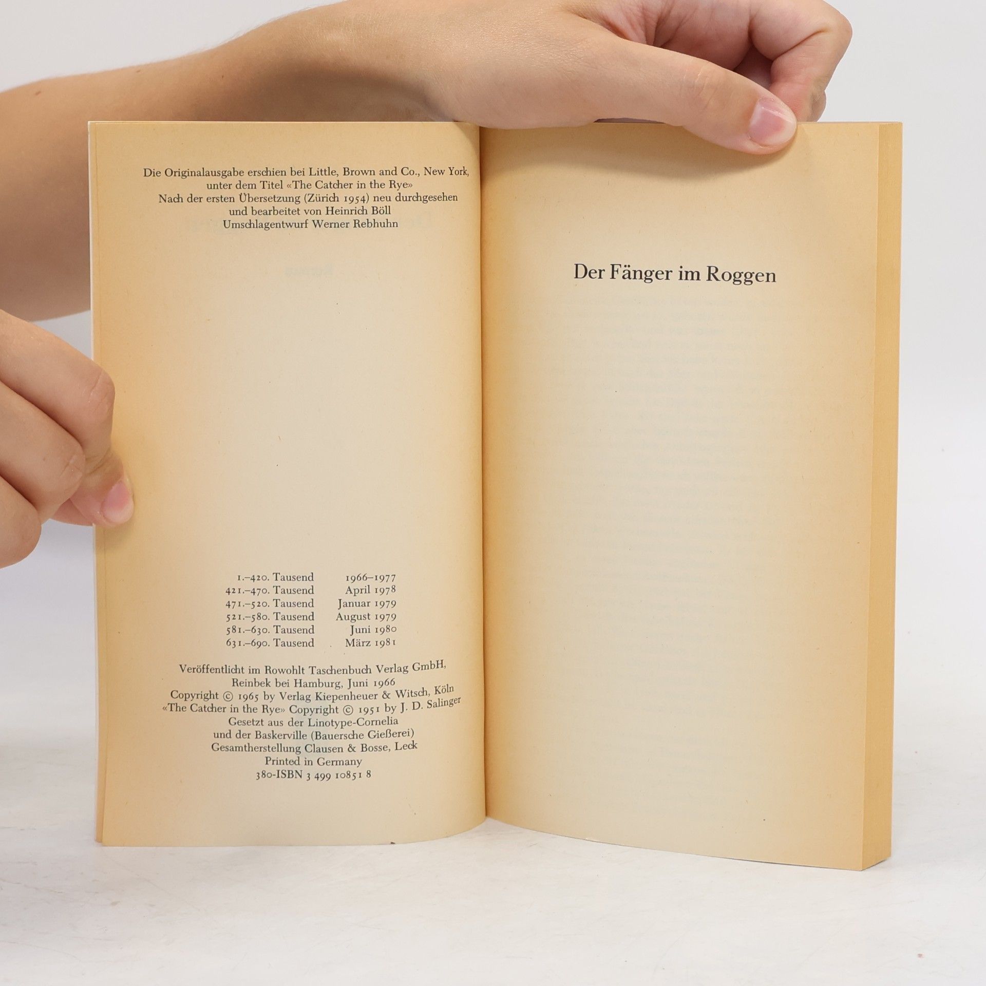 J. D. Salinger Der Fänger im Roggen